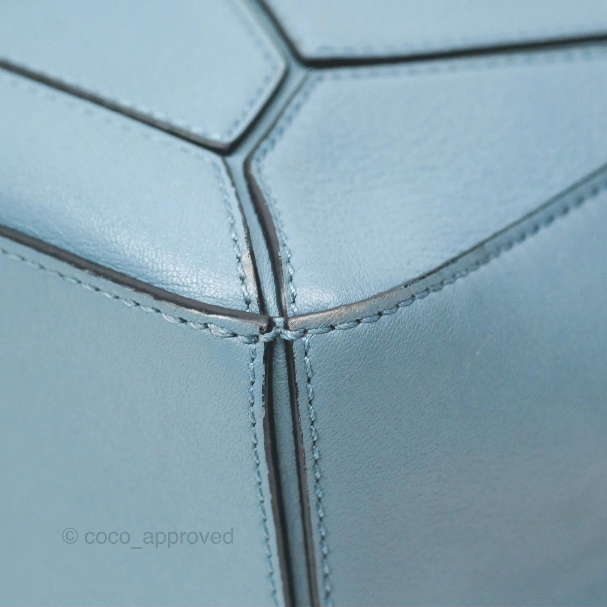 Loewe Small Puzzle Bag Stone Blue Calfskin