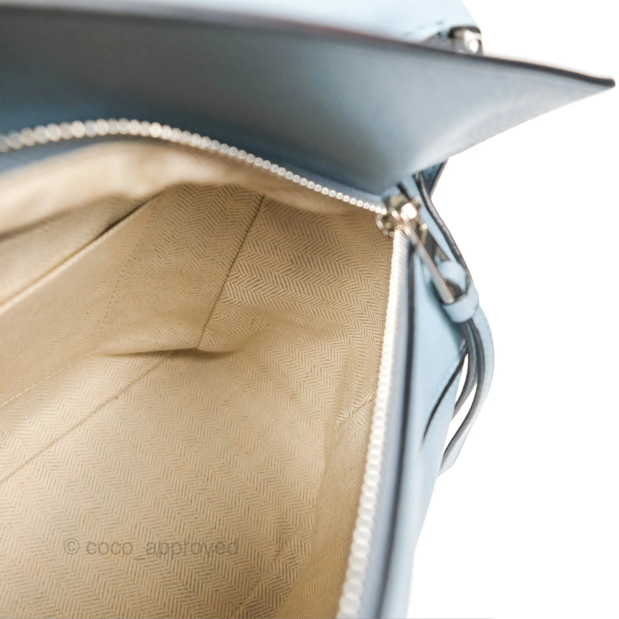 Loewe Small Puzzle Bag Stone Blue Calfskin