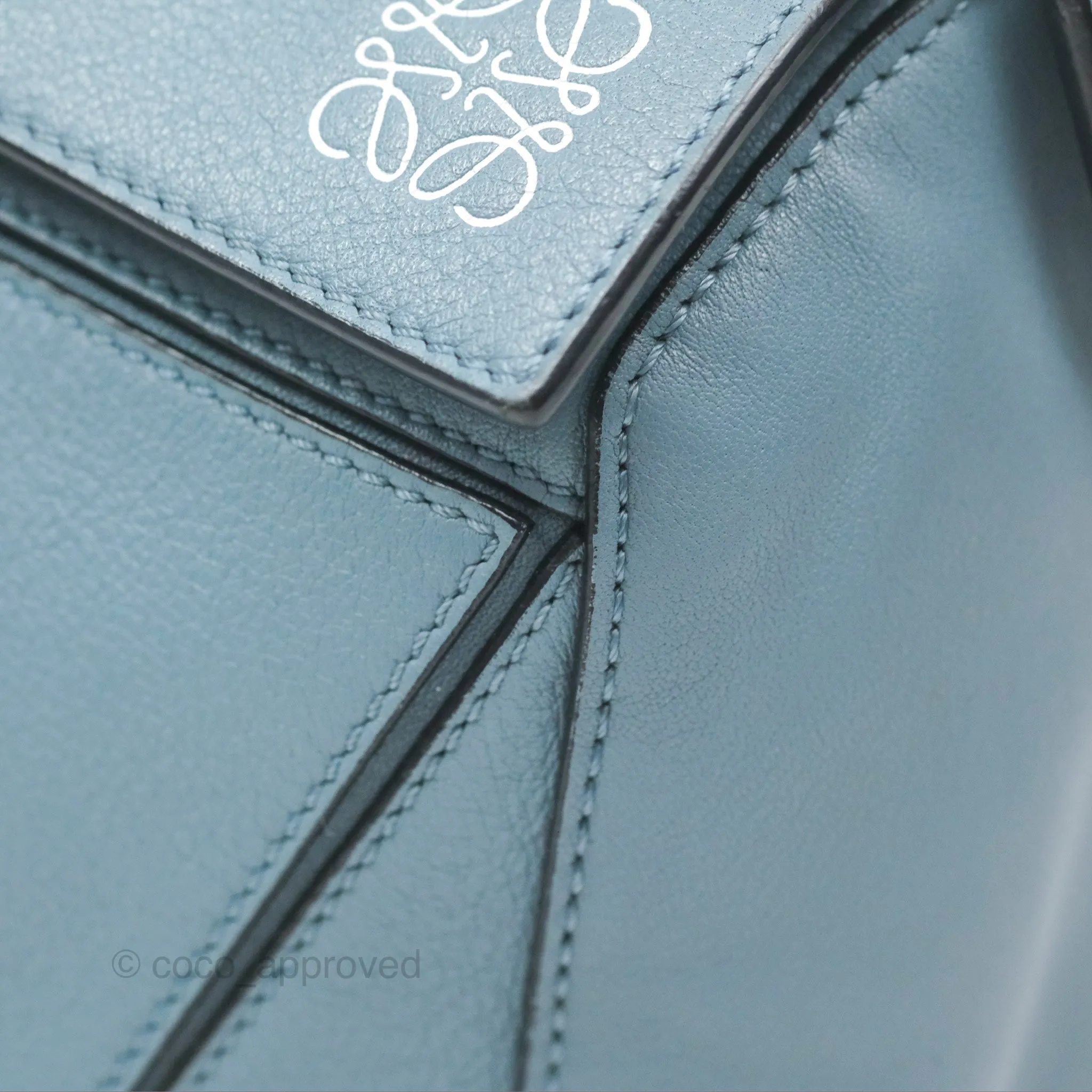 Loewe Small Puzzle Bag Stone Blue Calfskin