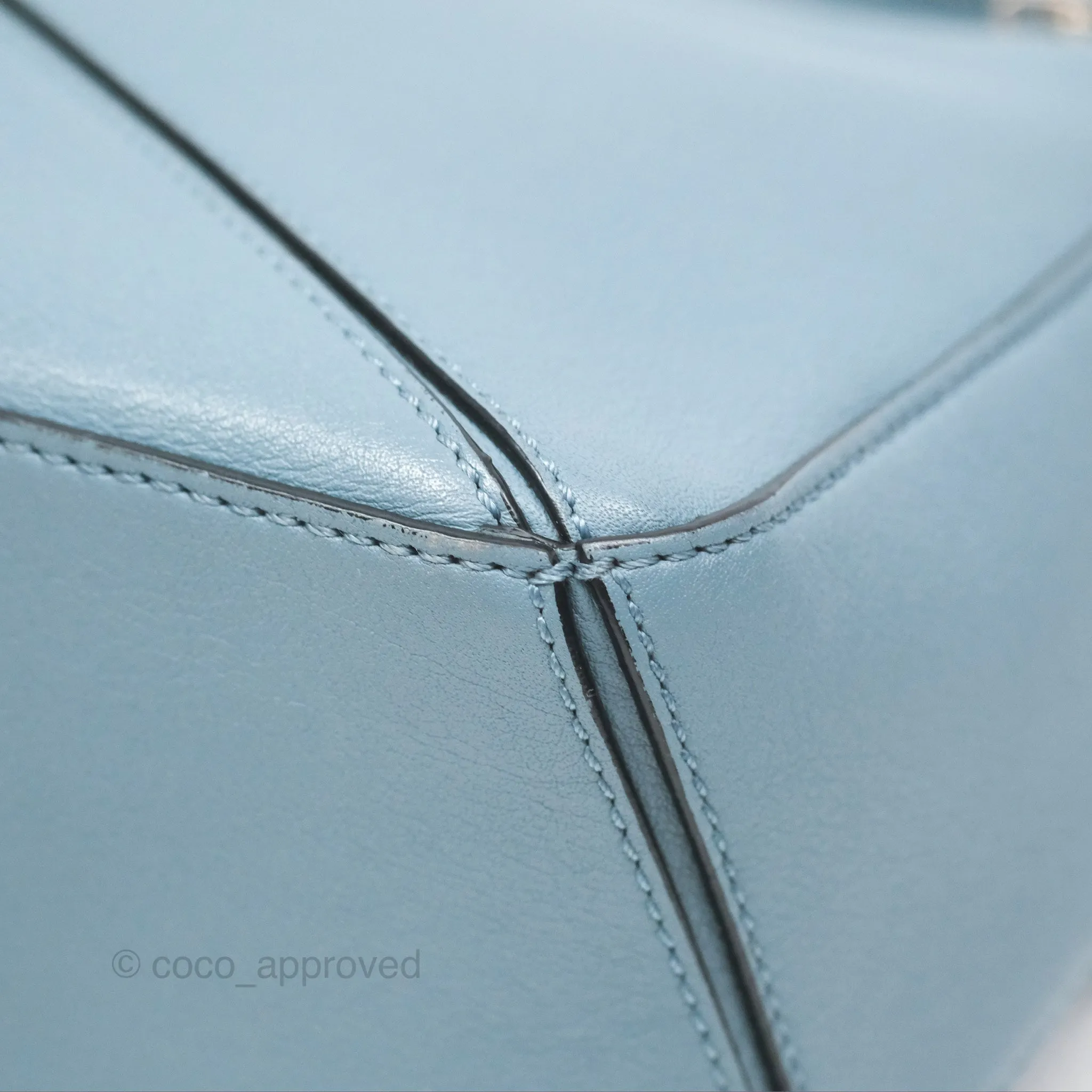 Loewe Small Puzzle Bag Stone Blue Calfskin
