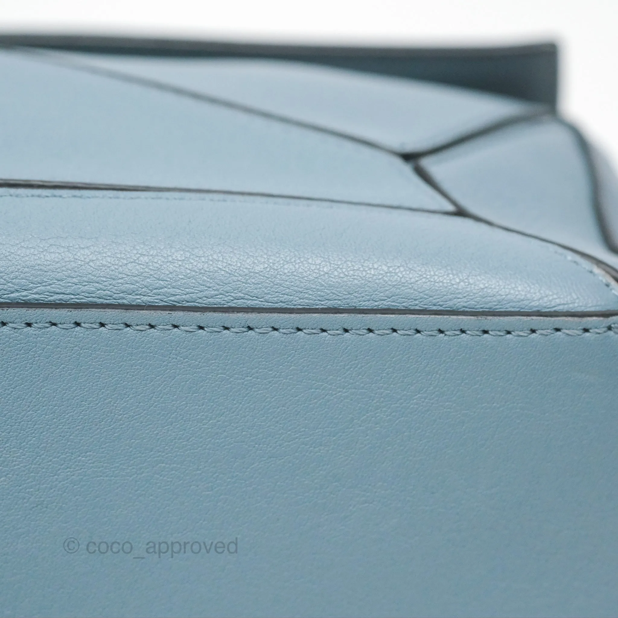Loewe Small Puzzle Bag Stone Blue Calfskin