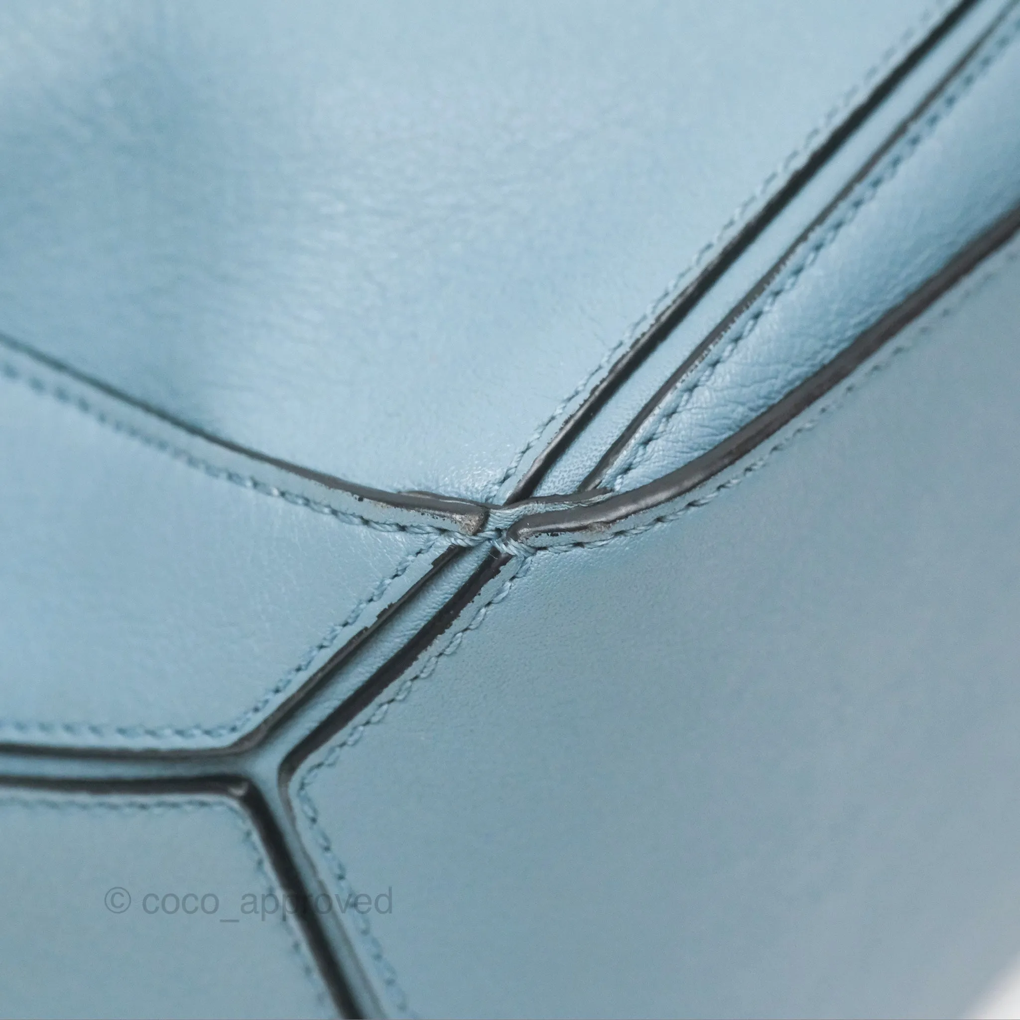 Loewe Small Puzzle Bag Stone Blue Calfskin