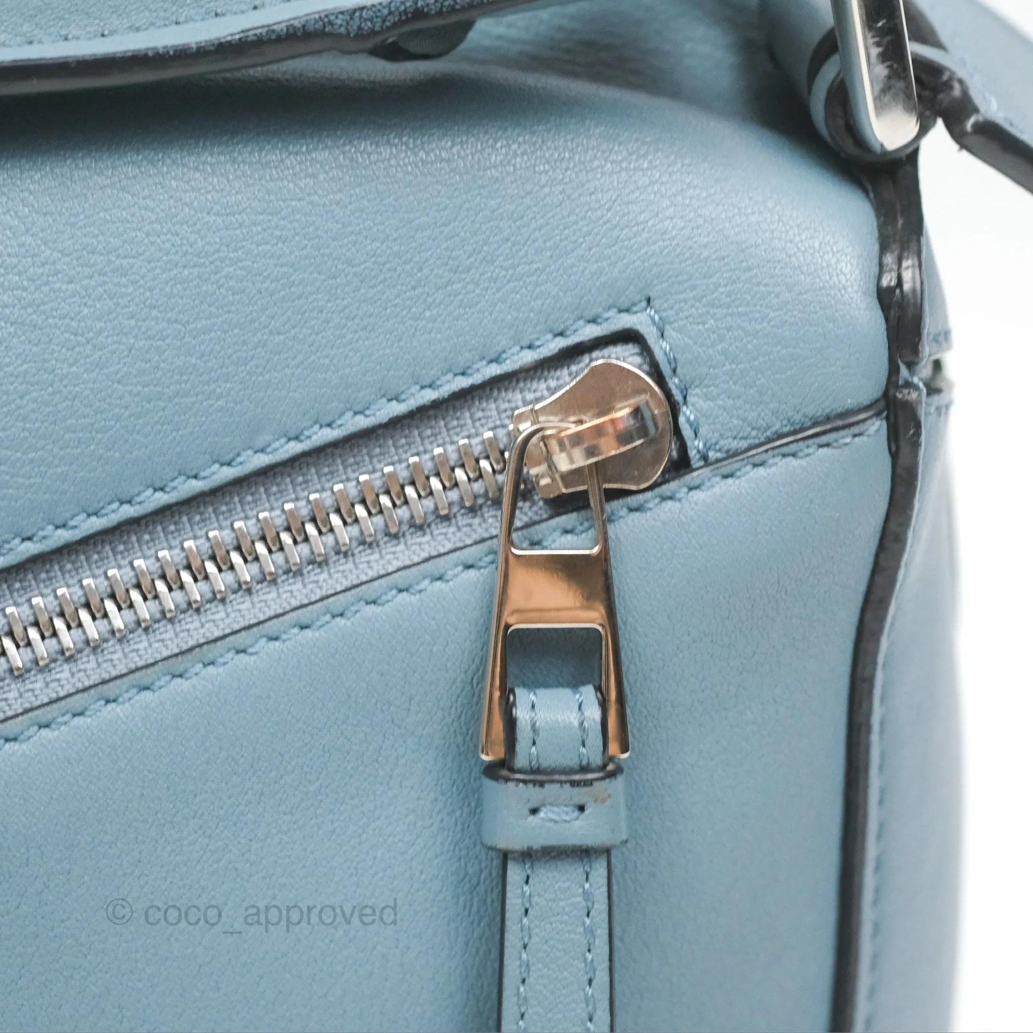 Loewe Small Puzzle Bag Stone Blue Calfskin