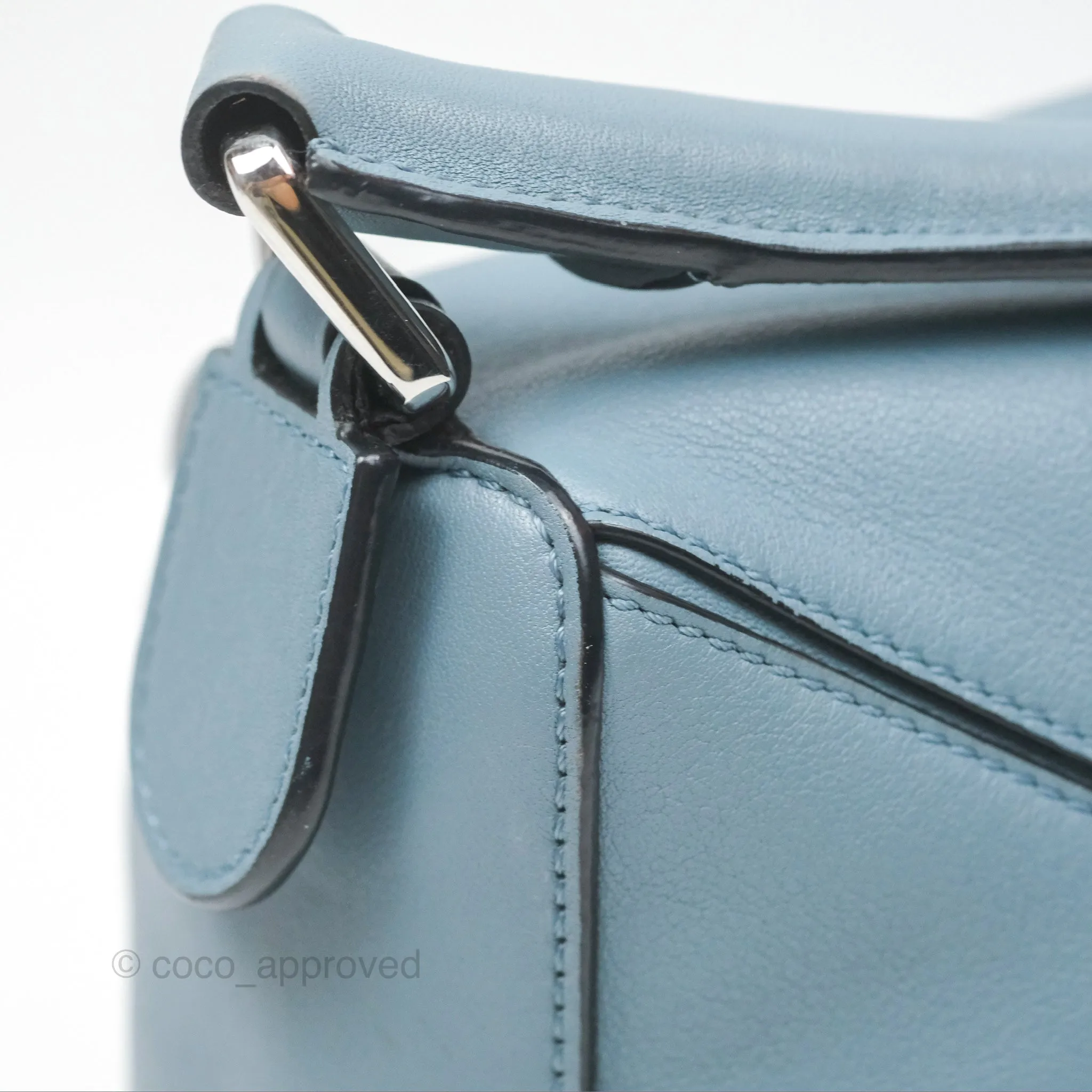 Loewe Small Puzzle Bag Stone Blue Calfskin