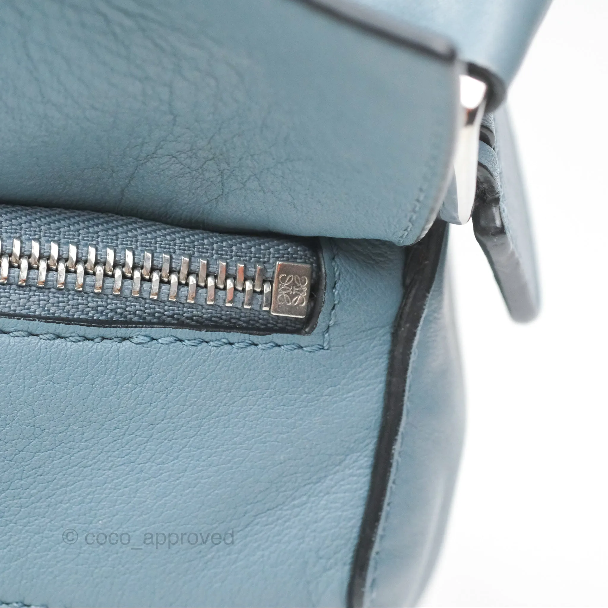 Loewe Small Puzzle Bag Stone Blue Calfskin