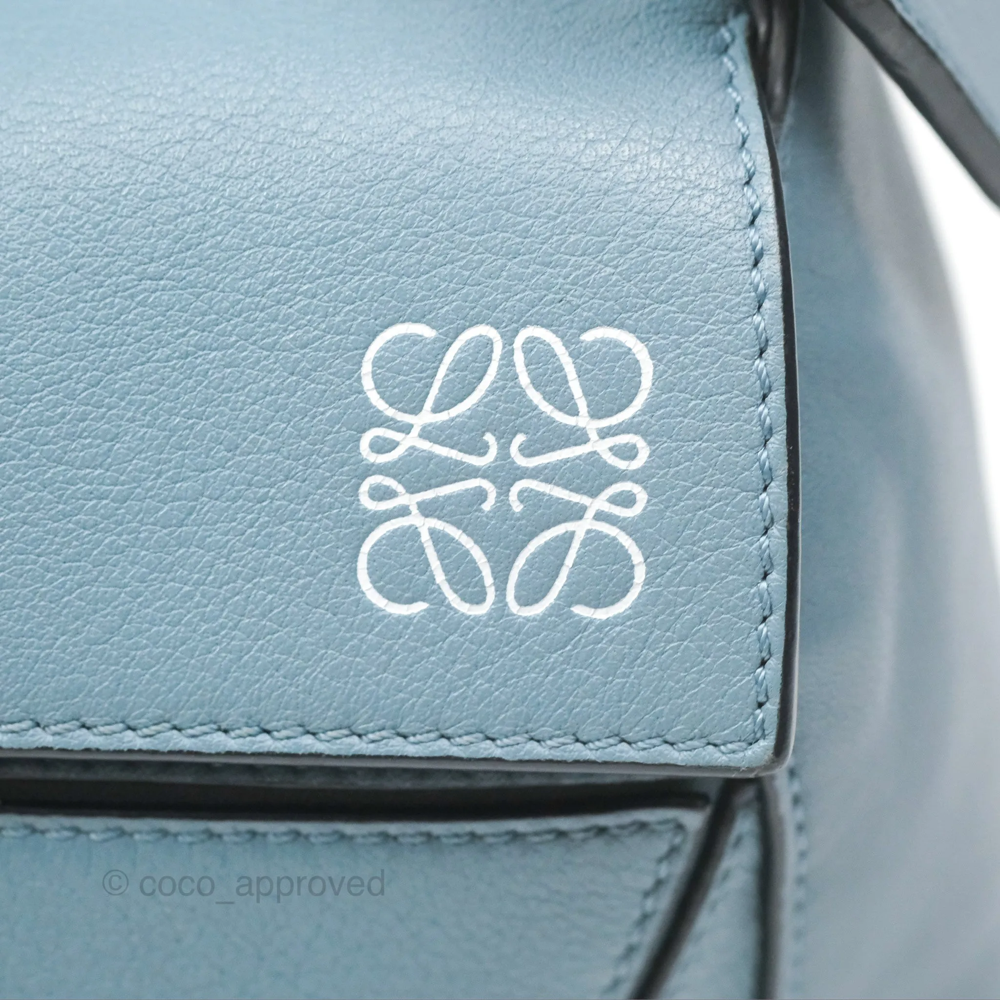 Loewe Small Puzzle Bag Stone Blue Calfskin