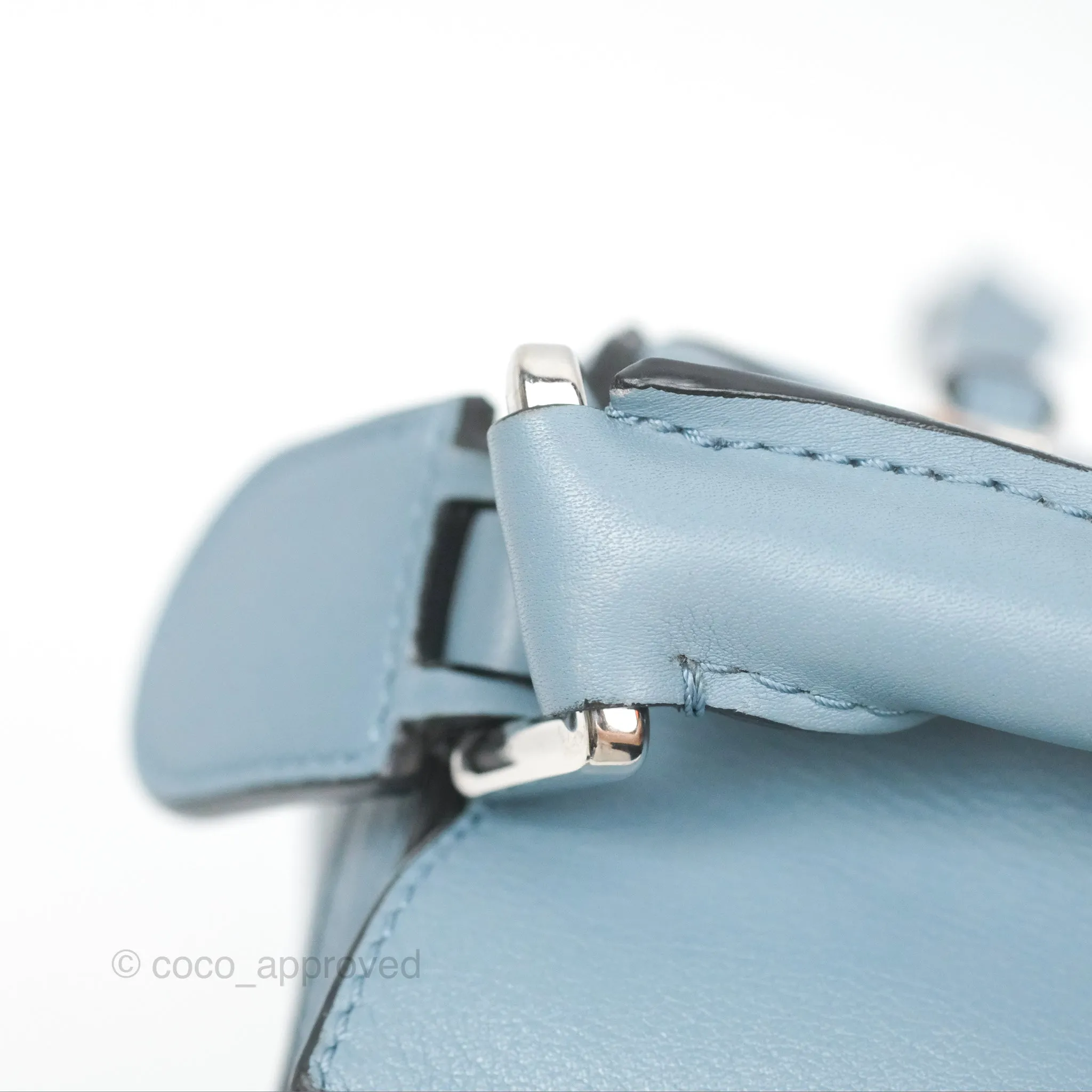 Loewe Small Puzzle Bag Stone Blue Calfskin