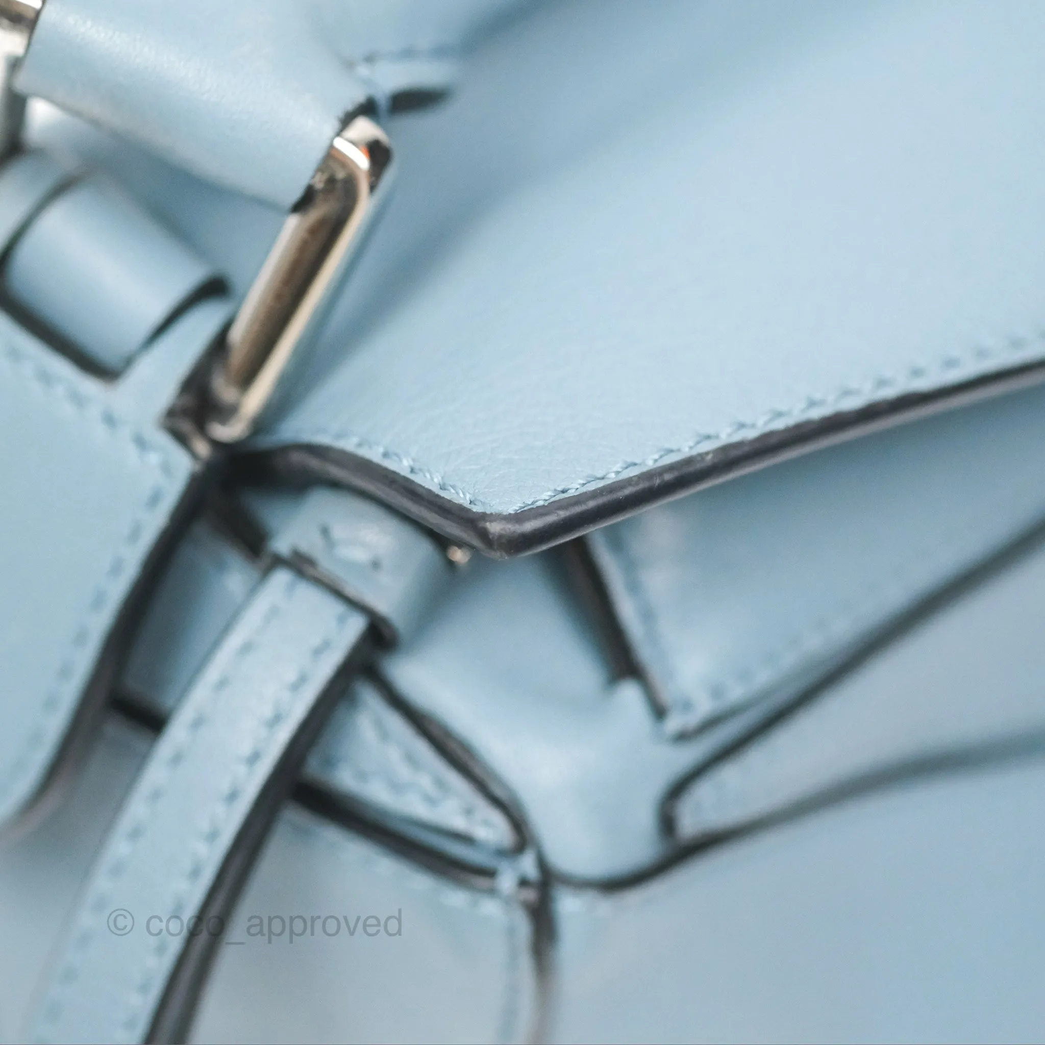Loewe Small Puzzle Bag Stone Blue Calfskin