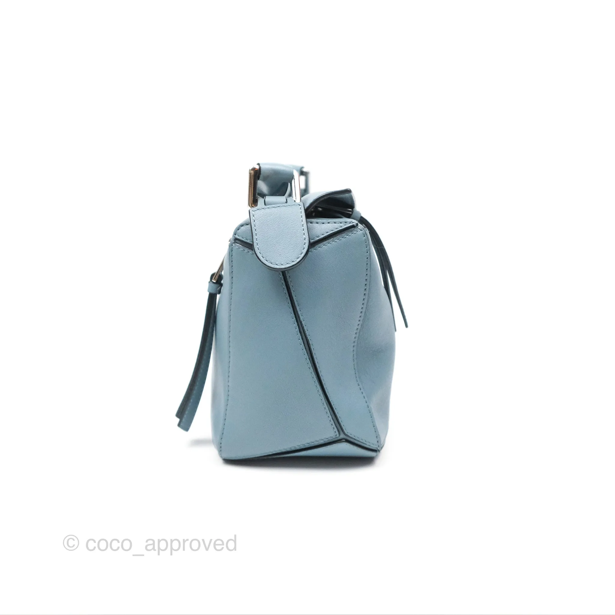 Loewe Small Puzzle Bag Stone Blue Calfskin