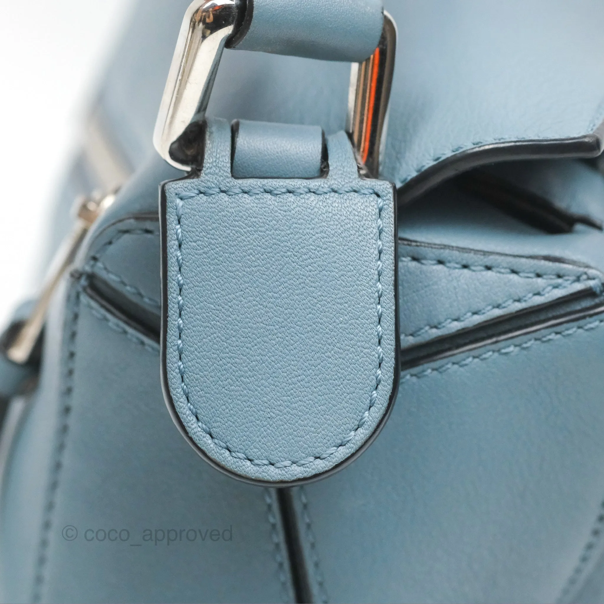 Loewe Small Puzzle Bag Stone Blue Calfskin