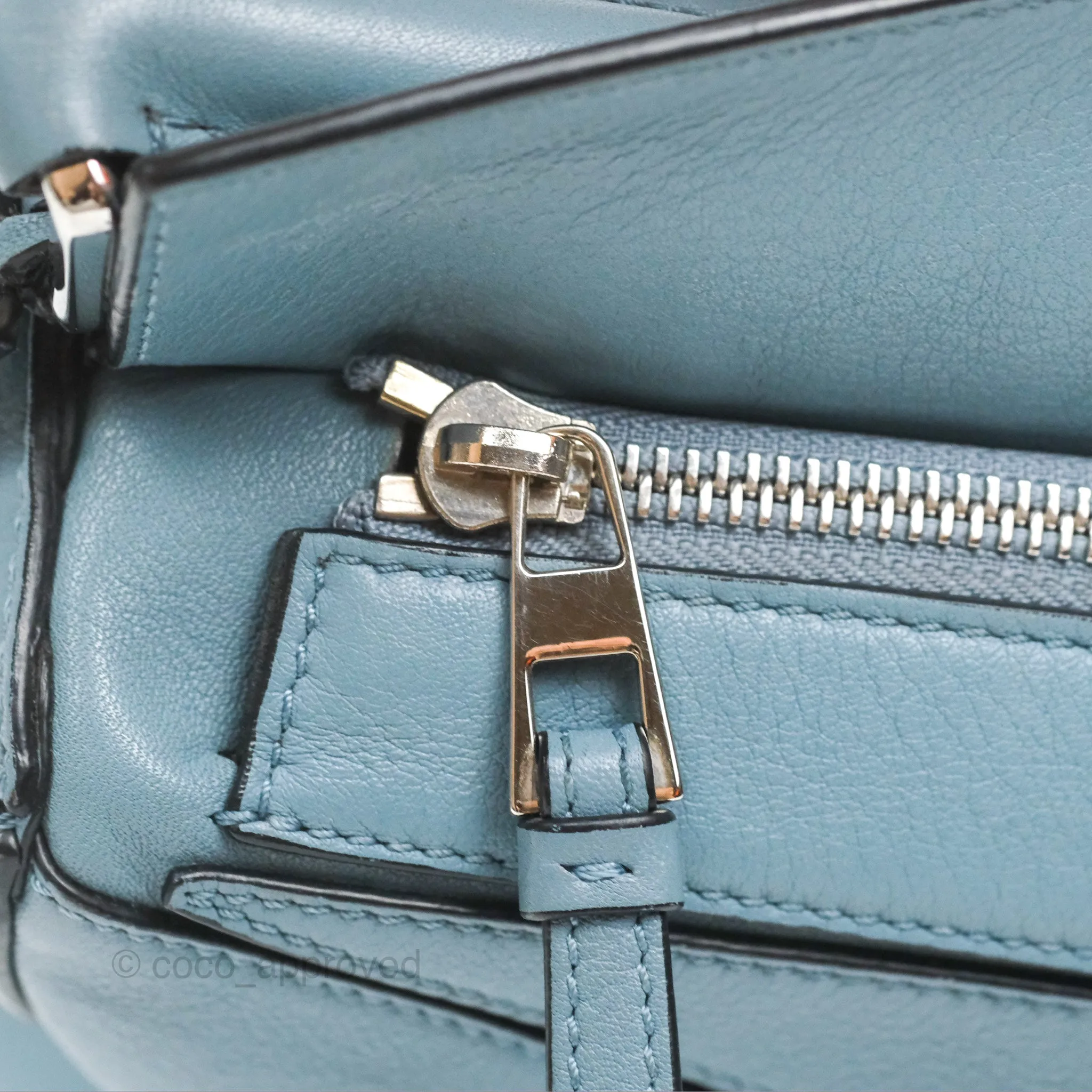Loewe Small Puzzle Bag Stone Blue Calfskin