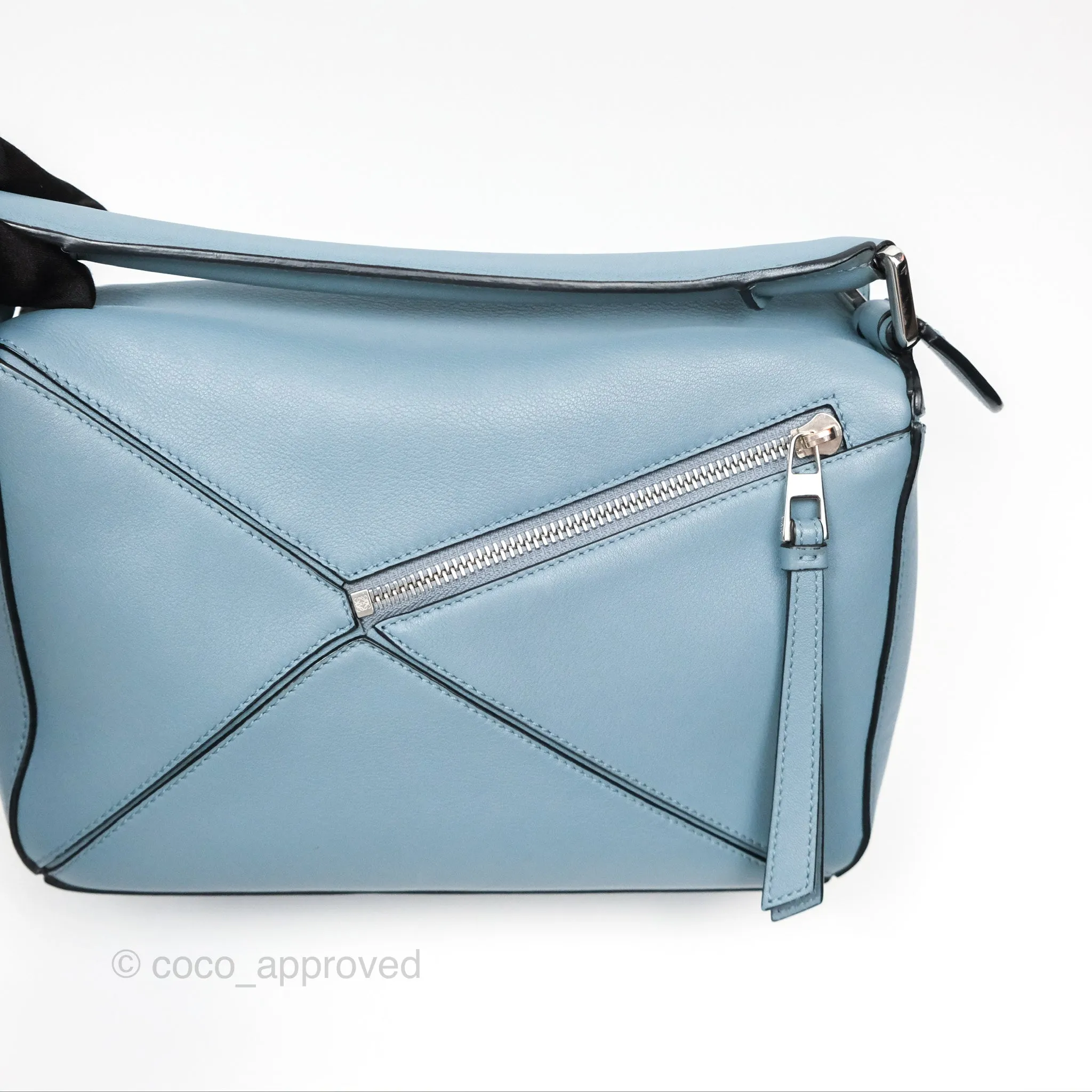 Loewe Small Puzzle Bag Stone Blue Calfskin