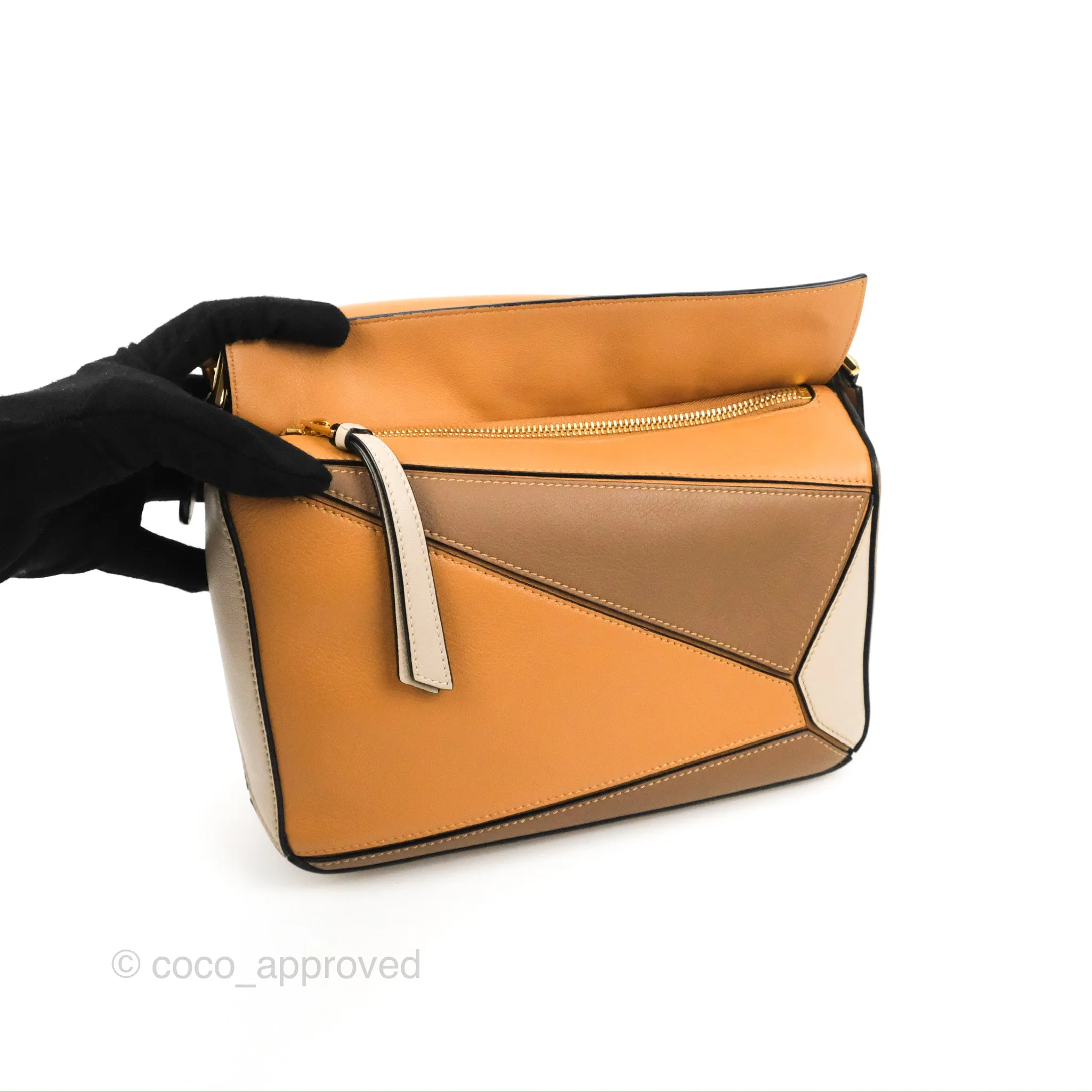 Loewe Small Puzzle Bag Warm Desert & Mink Two Tone Calfskin