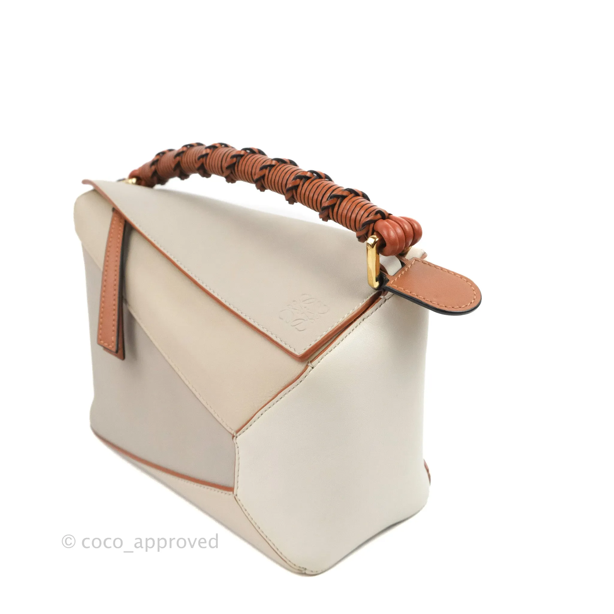 Loewe Small Puzzle Edge Bag Ghost/Soft White Nappa Calfskin