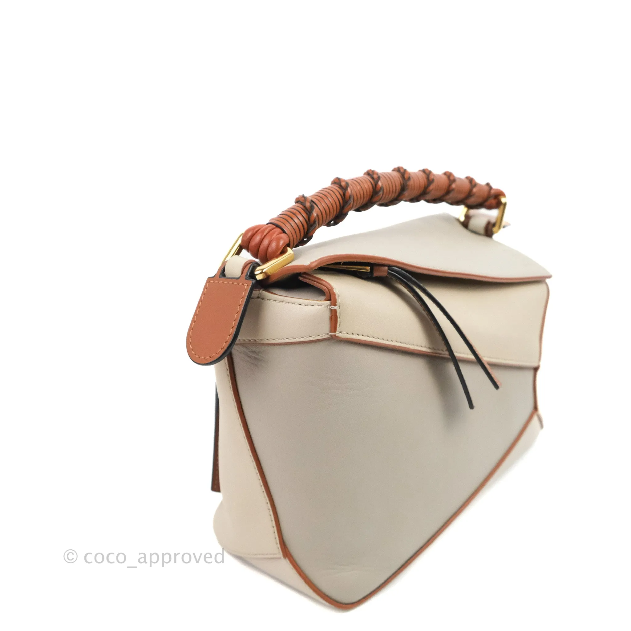 Loewe Small Puzzle Edge Bag Ghost/Soft White Nappa Calfskin