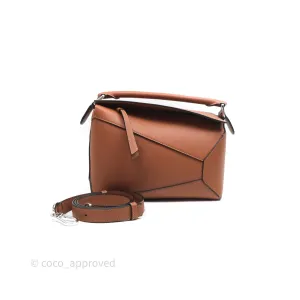 Loewe Small Puzzle Edge Bag in Tan Calfskin
