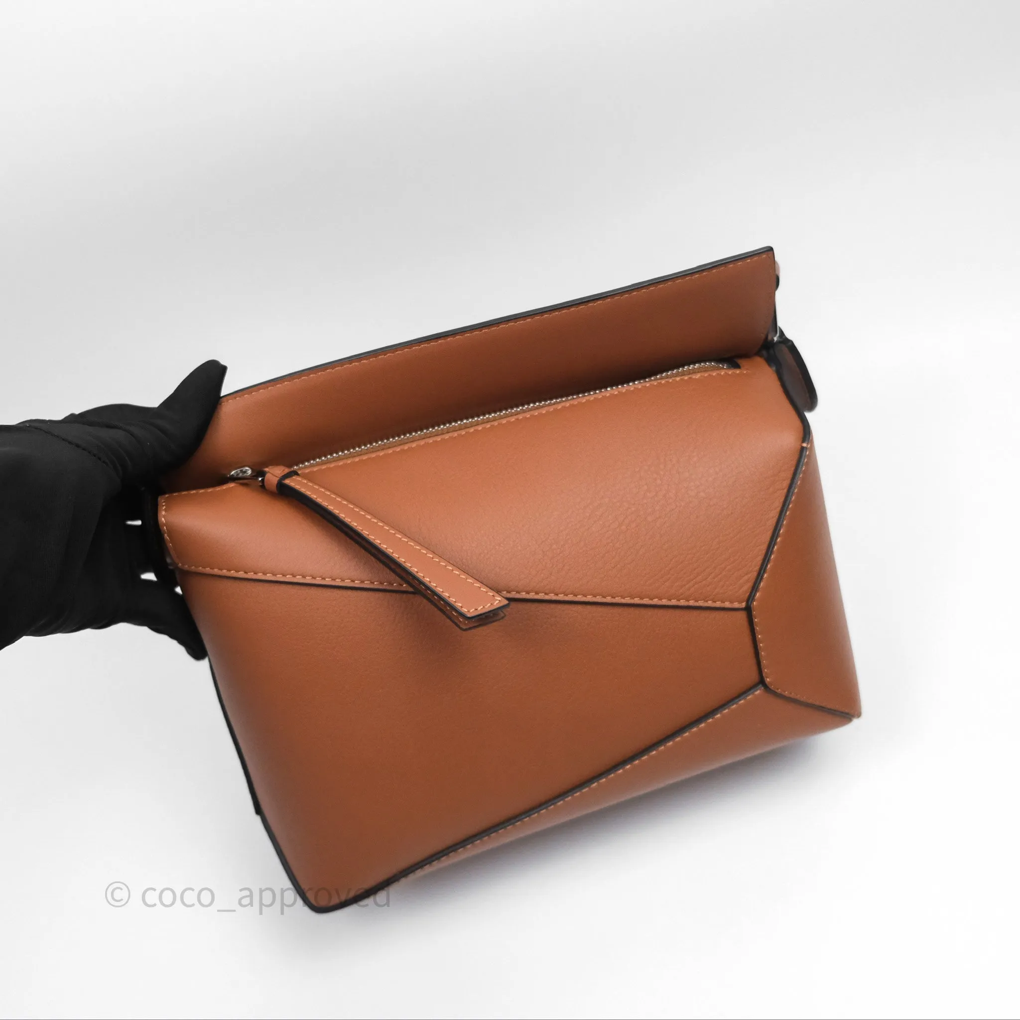 Loewe Small Puzzle Edge Bag in Tan Calfskin