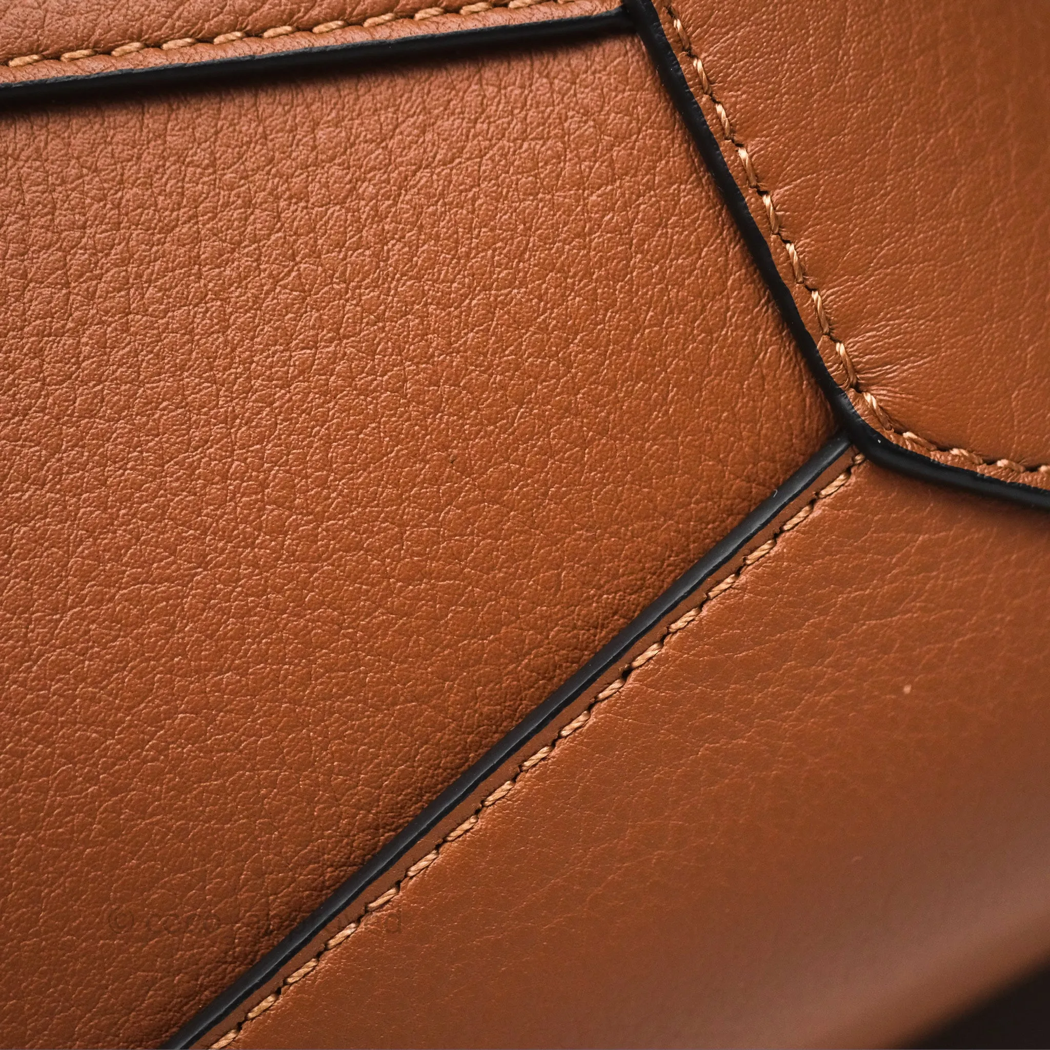 Loewe Small Puzzle Edge Bag in Tan Calfskin