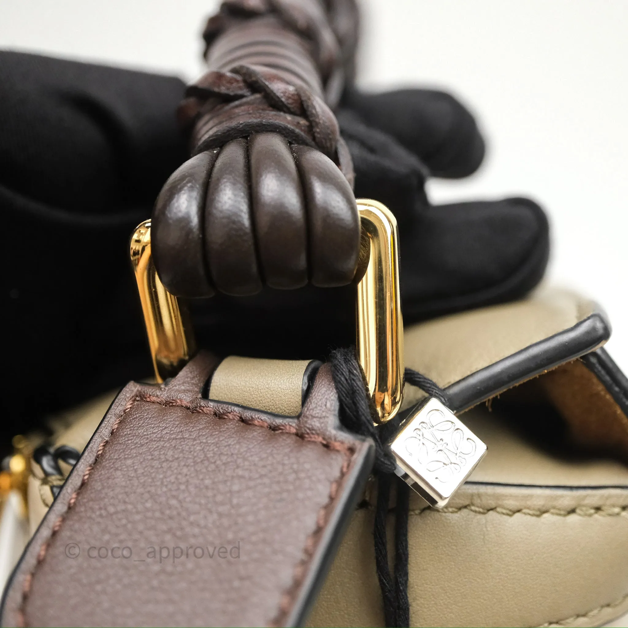 Loewe Small Puzzle Edge Bag Laurel Green/Light Oat Calfskin