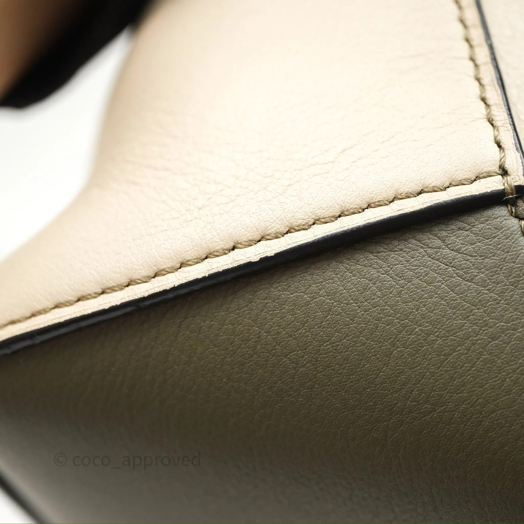 Loewe Small Puzzle Edge Bag Laurel Green/Light Oat Calfskin