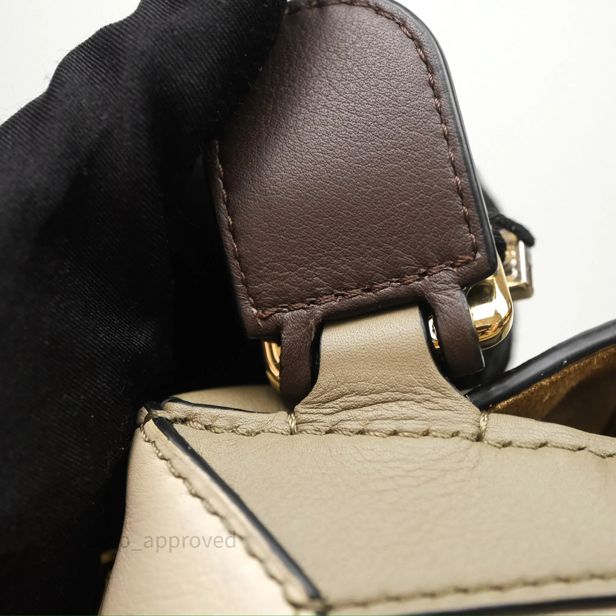 Loewe Small Puzzle Edge Bag Laurel Green/Light Oat Calfskin