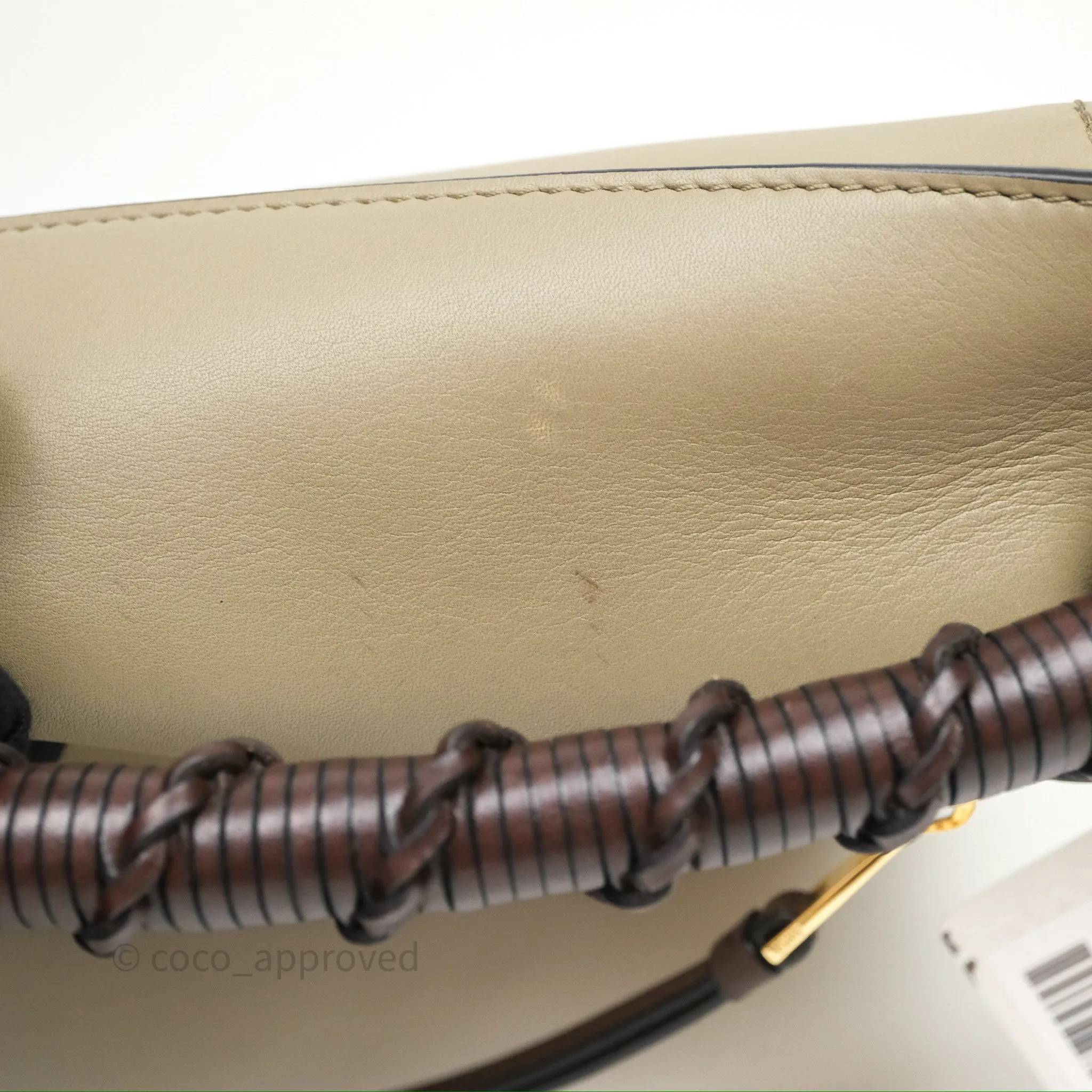 Loewe Small Puzzle Edge Bag Laurel Green/Light Oat Calfskin