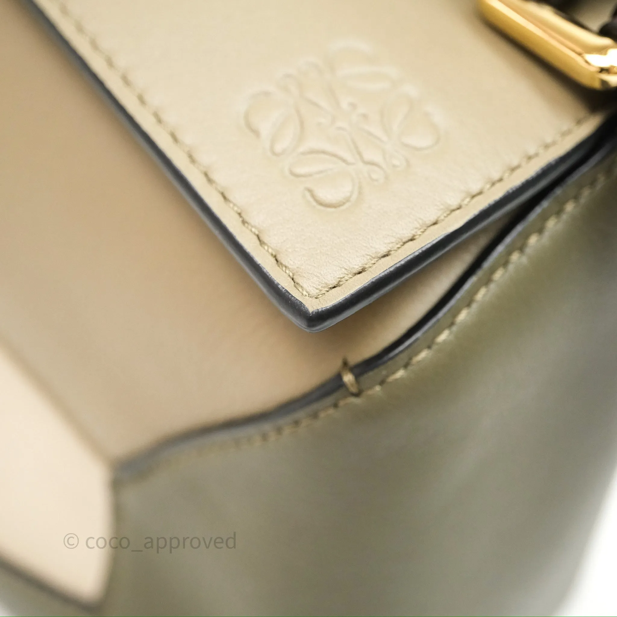Loewe Small Puzzle Edge Bag Laurel Green/Light Oat Calfskin