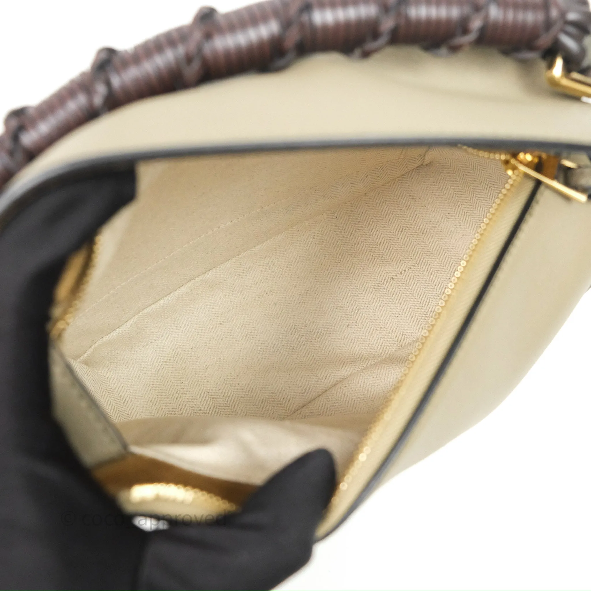 Loewe Small Puzzle Edge Bag Laurel Green/Light Oat Calfskin