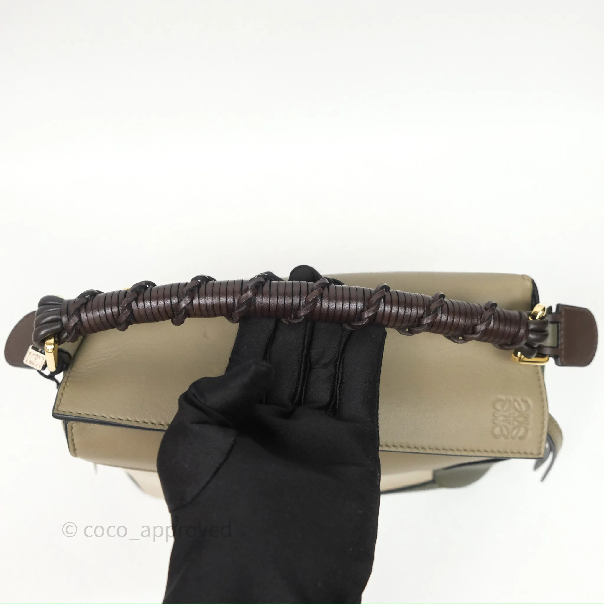 Loewe Small Puzzle Edge Bag Laurel Green/Light Oat Calfskin