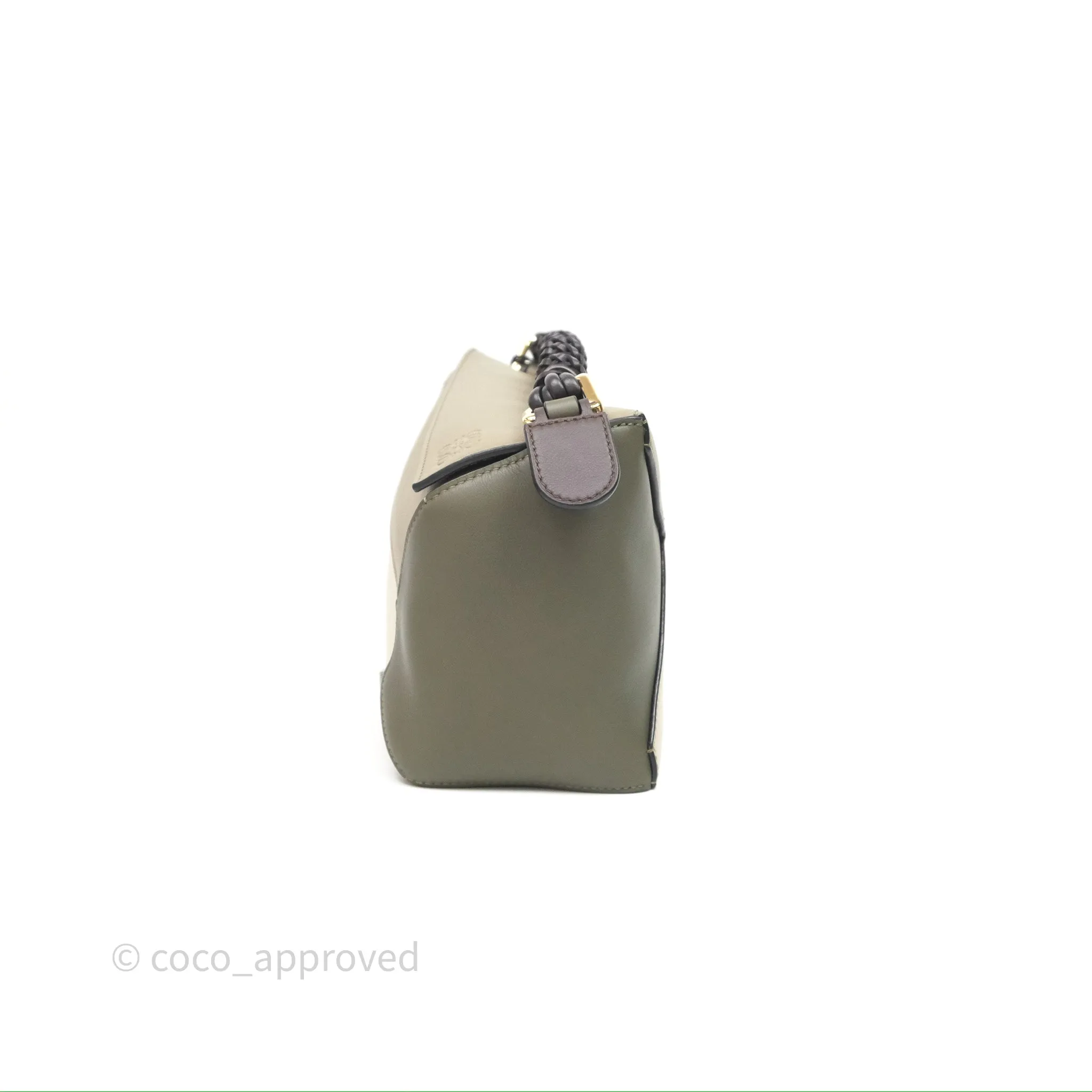 Loewe Small Puzzle Edge Bag Laurel Green/Light Oat Calfskin