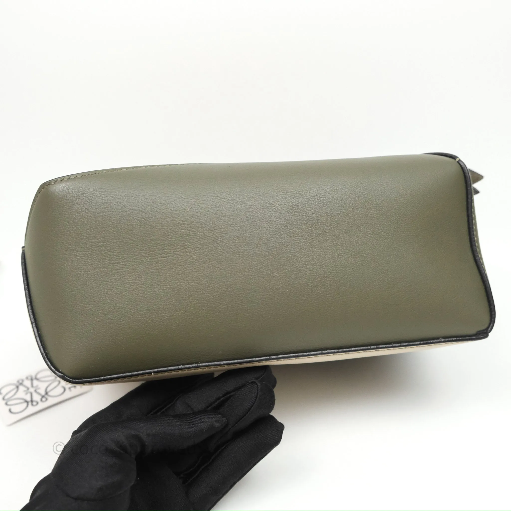 Loewe Small Puzzle Edge Bag Laurel Green/Light Oat Calfskin
