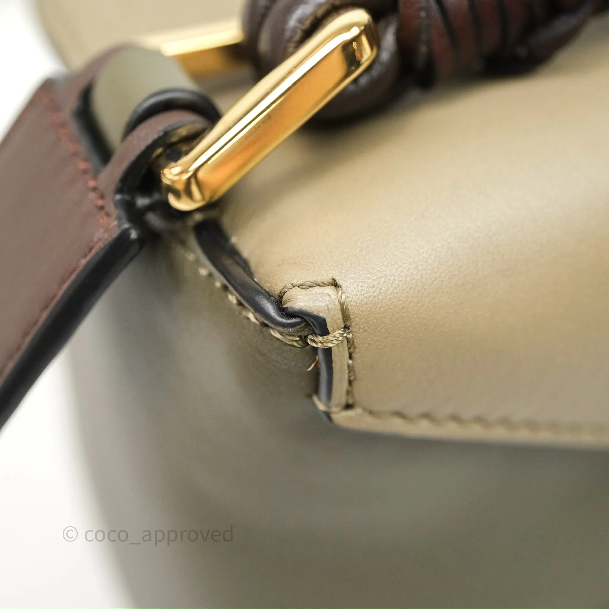 Loewe Small Puzzle Edge Bag Laurel Green/Light Oat Calfskin