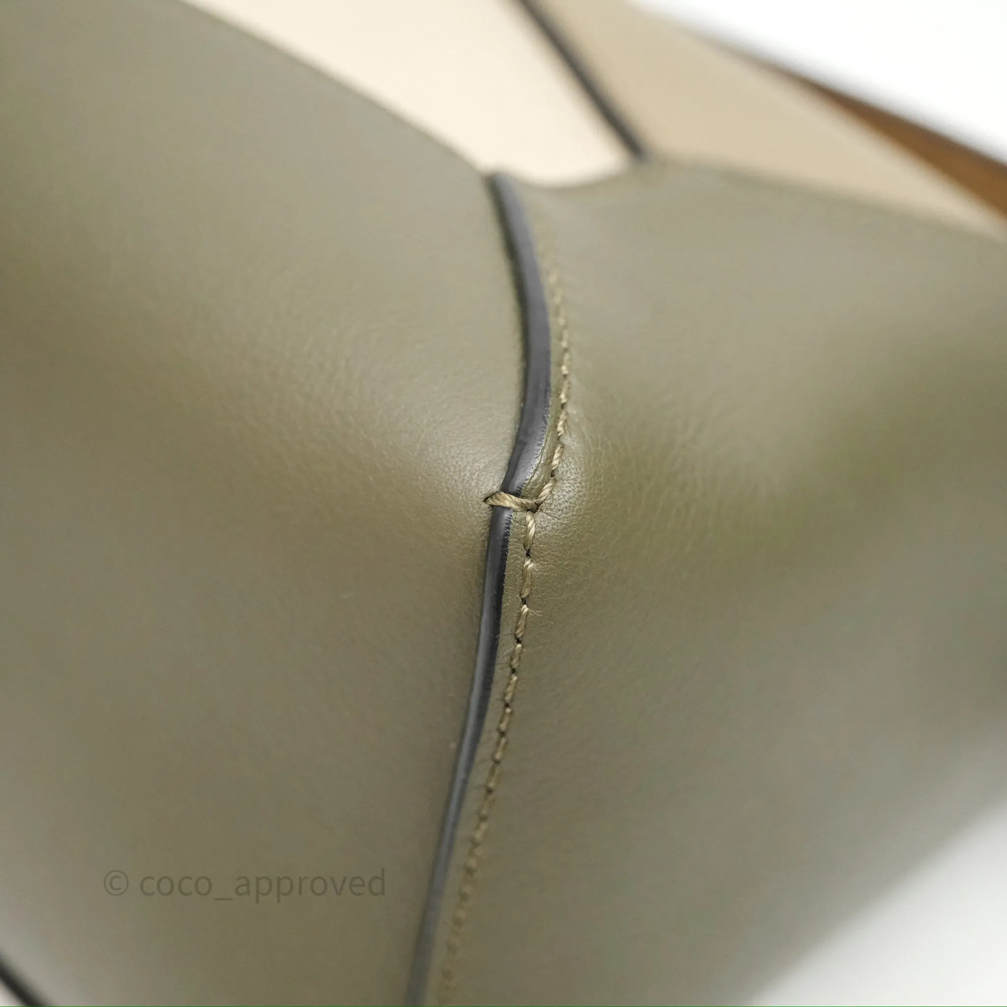 Loewe Small Puzzle Edge Bag Laurel Green/Light Oat Calfskin