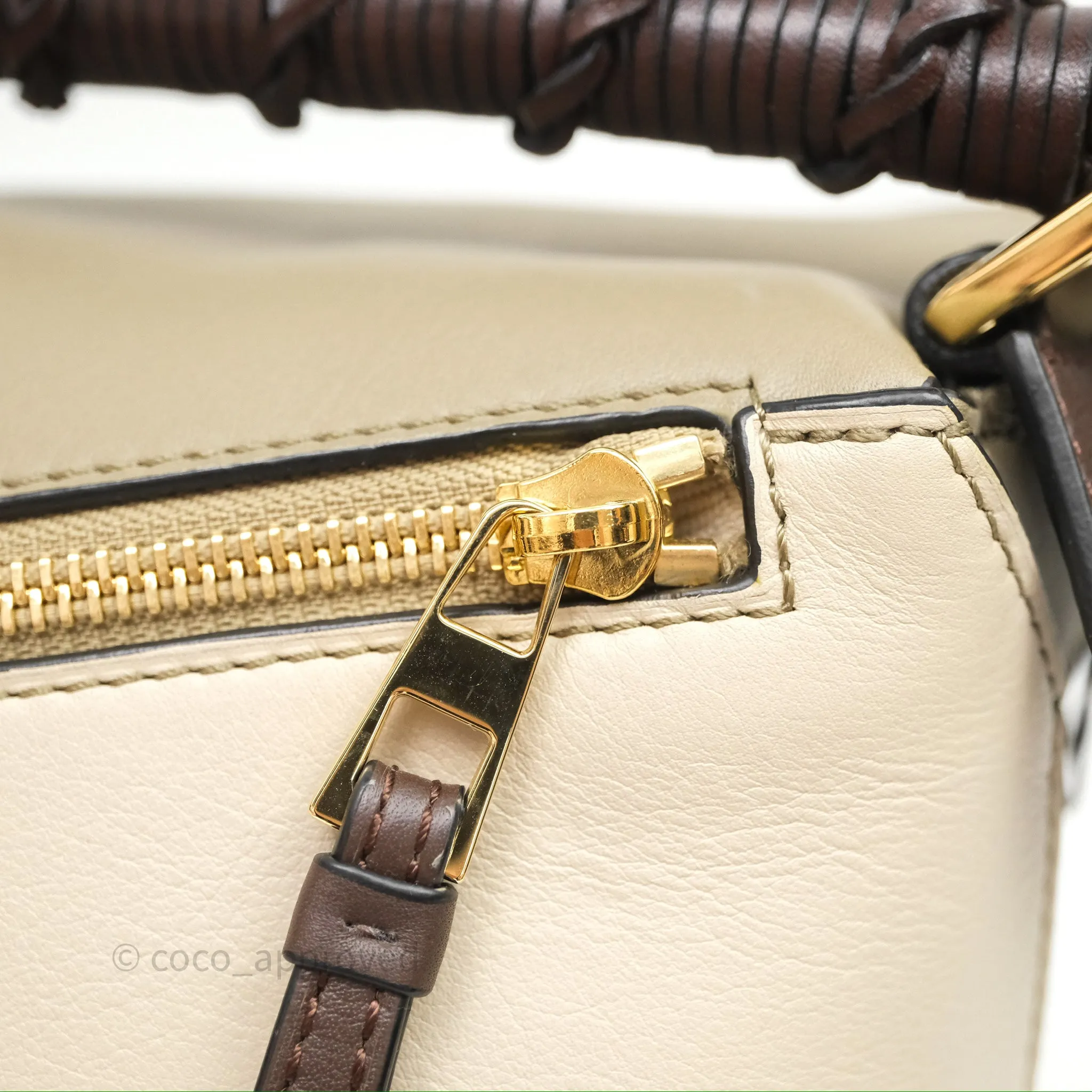 Loewe Small Puzzle Edge Bag Laurel Green/Light Oat Calfskin
