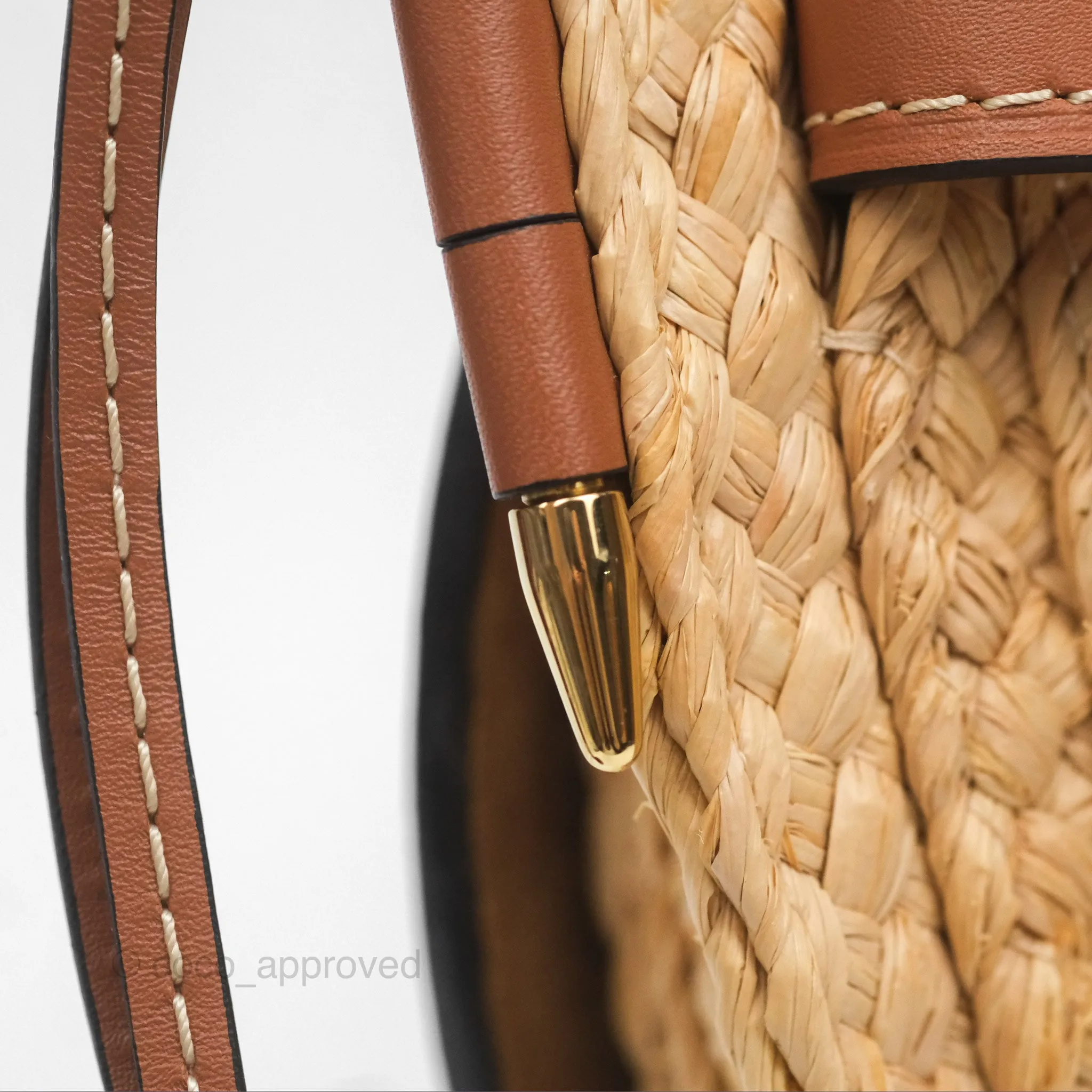 Loewe Small Raffia Gate Bag Smooth Calfskin in Tan