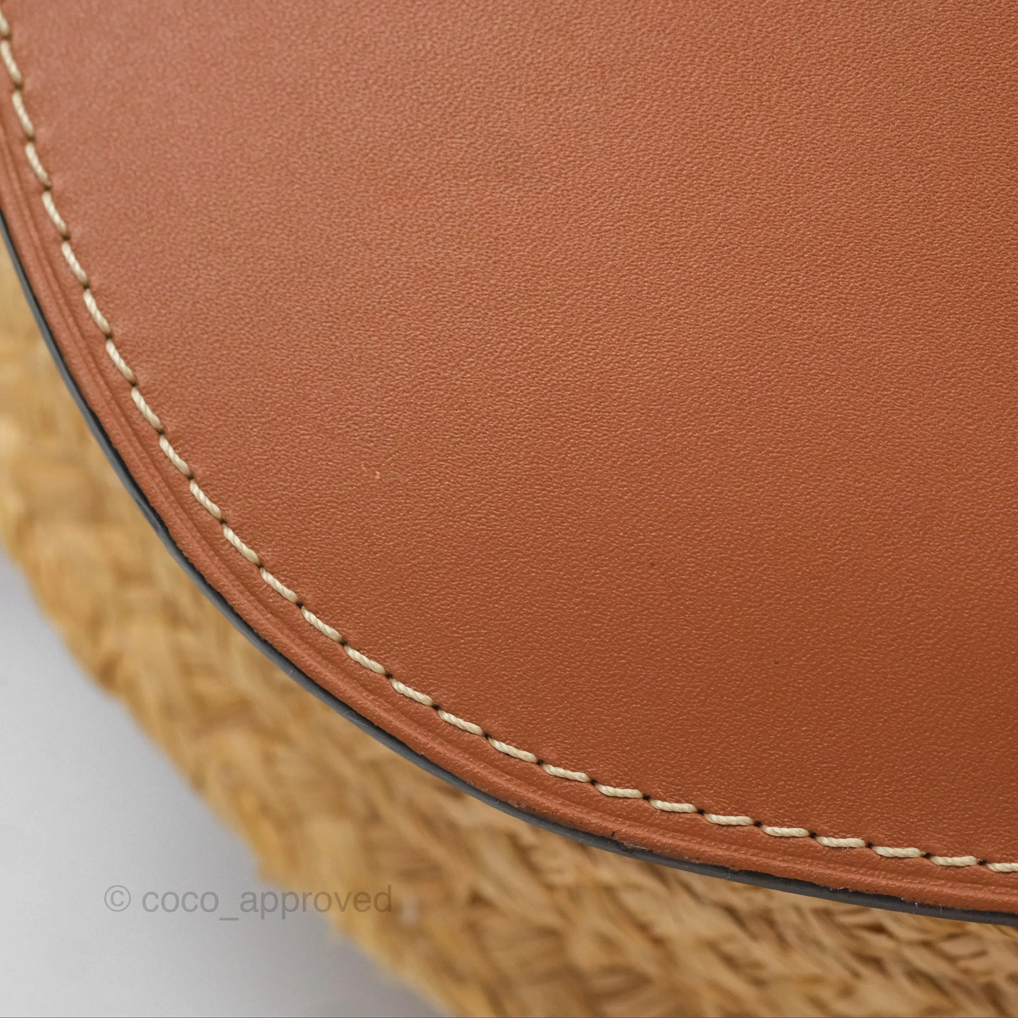 Loewe Small Raffia Gate Bag Smooth Calfskin in Tan