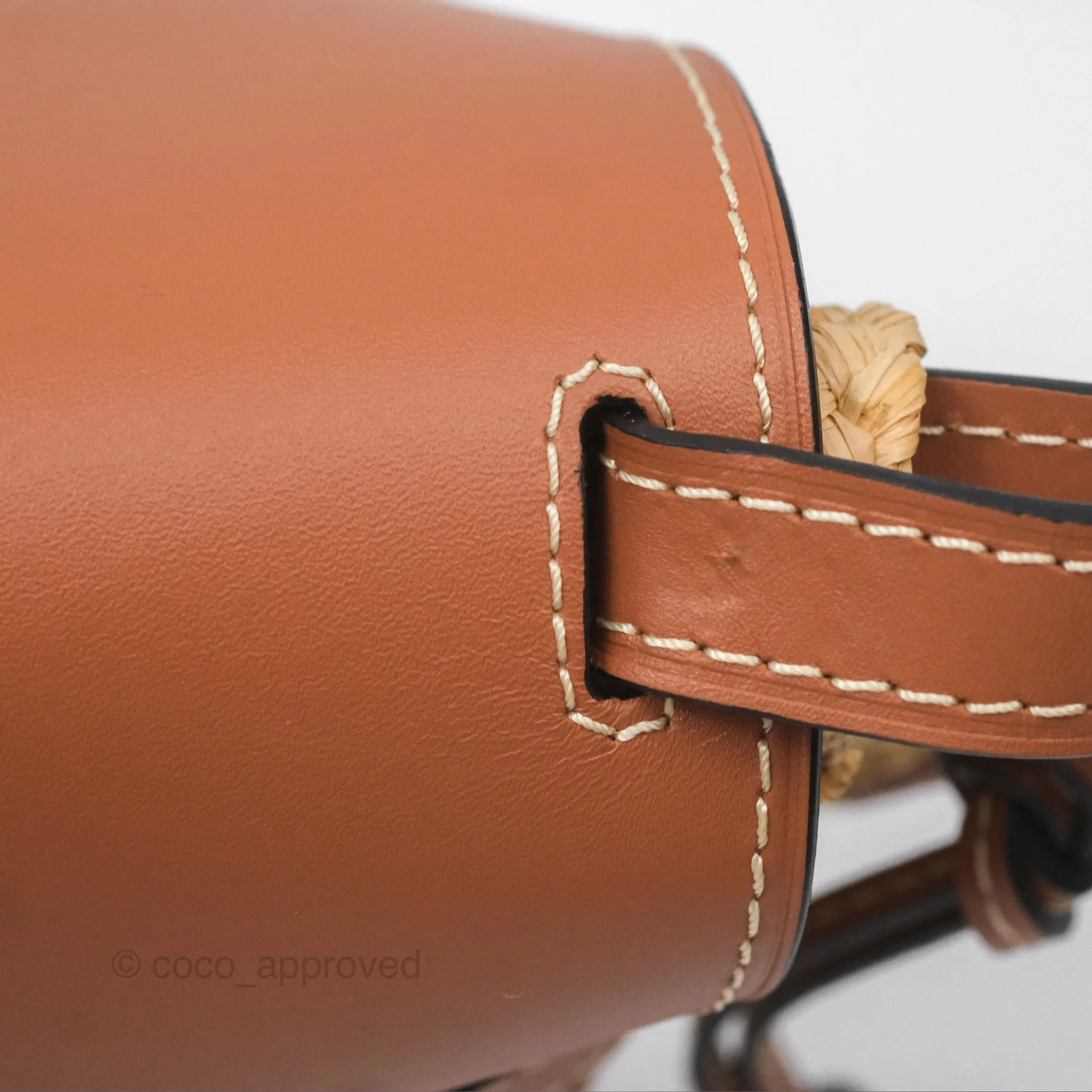 Loewe Small Raffia Gate Bag Smooth Calfskin in Tan