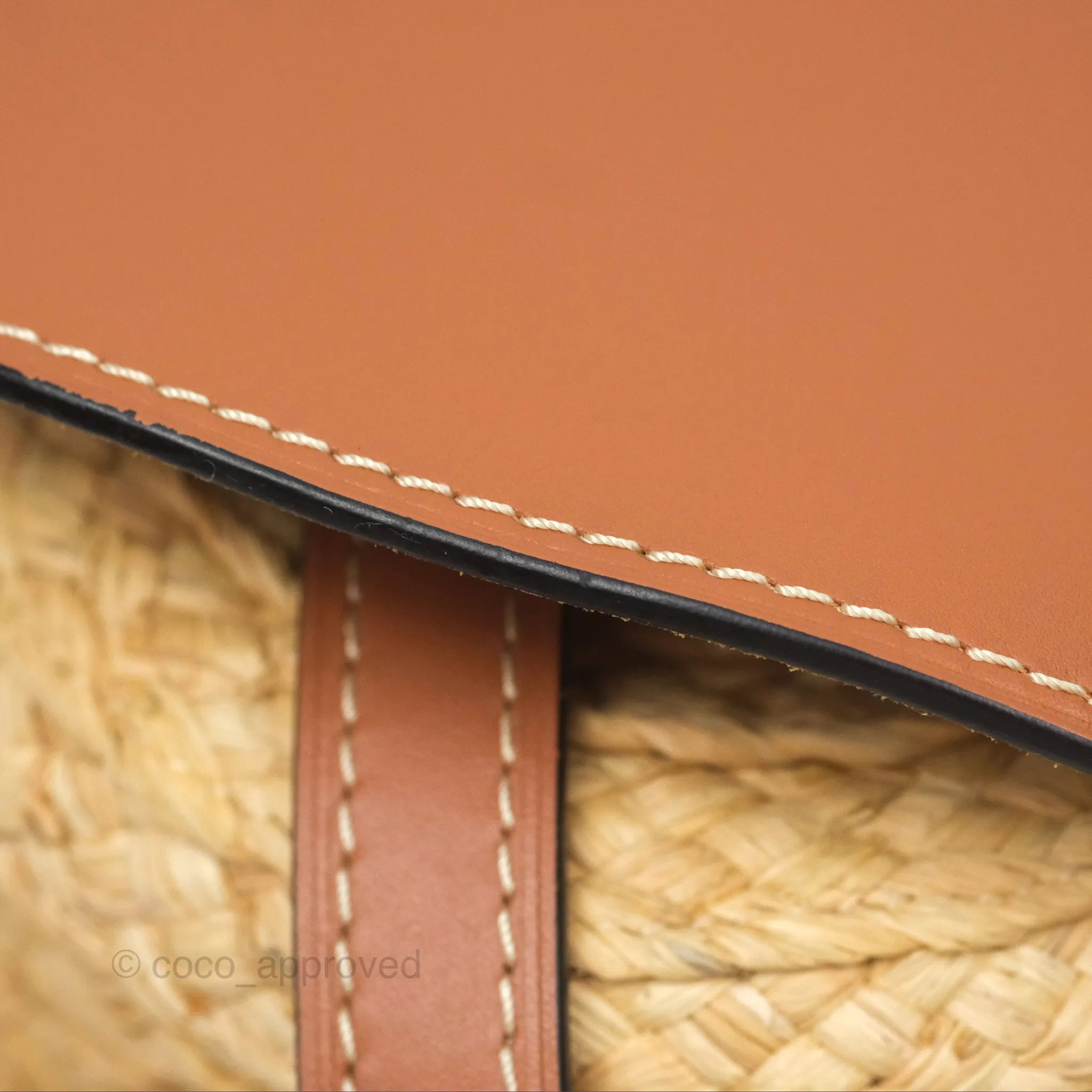 Loewe Small Raffia Gate Bag Smooth Calfskin in Tan