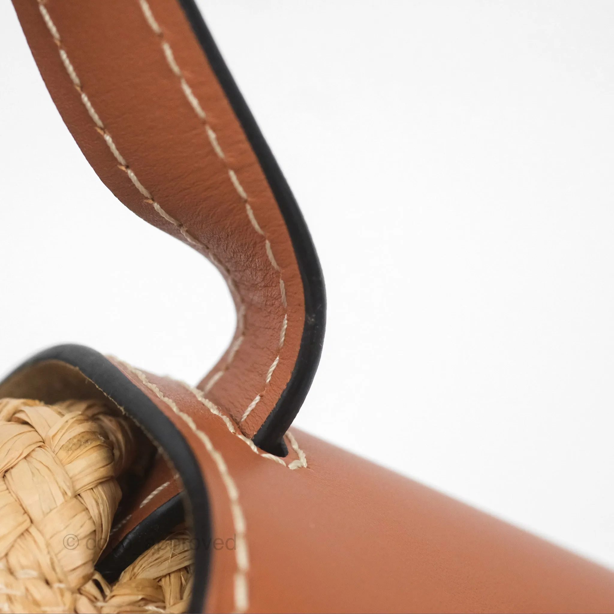 Loewe Small Raffia Gate Bag Smooth Calfskin in Tan