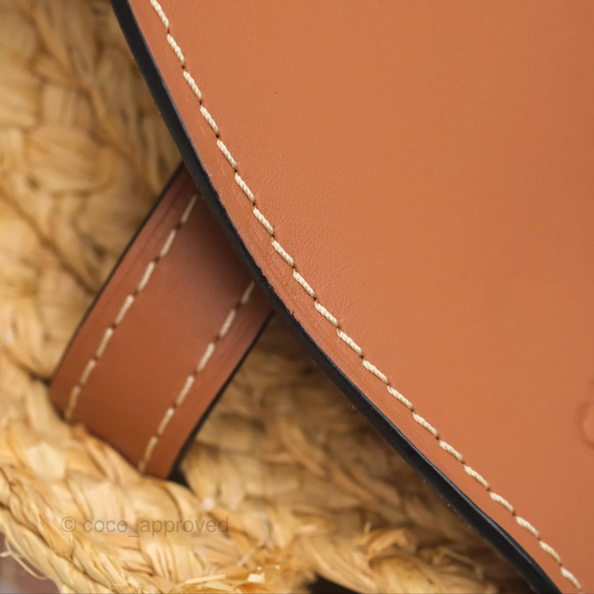 Loewe Small Raffia Gate Bag Smooth Calfskin in Tan
