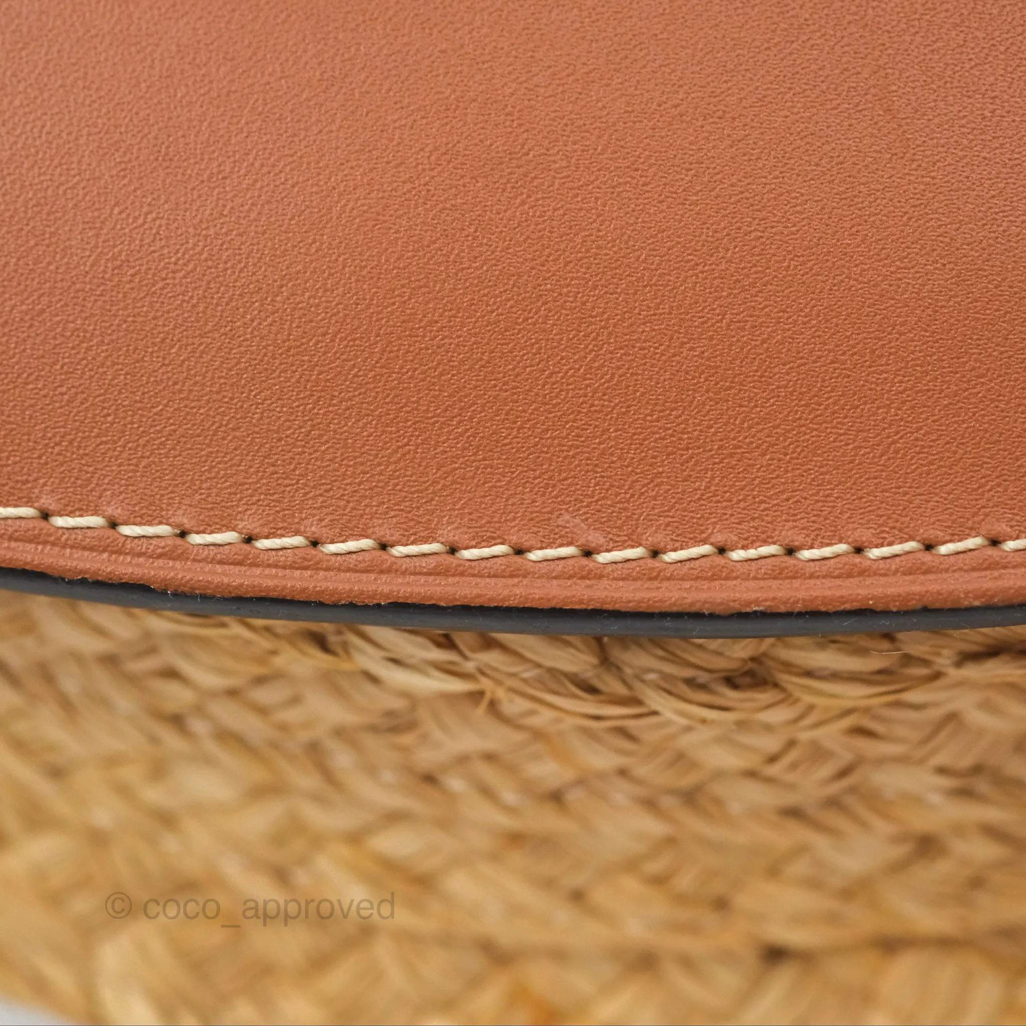 Loewe Small Raffia Gate Bag Smooth Calfskin in Tan