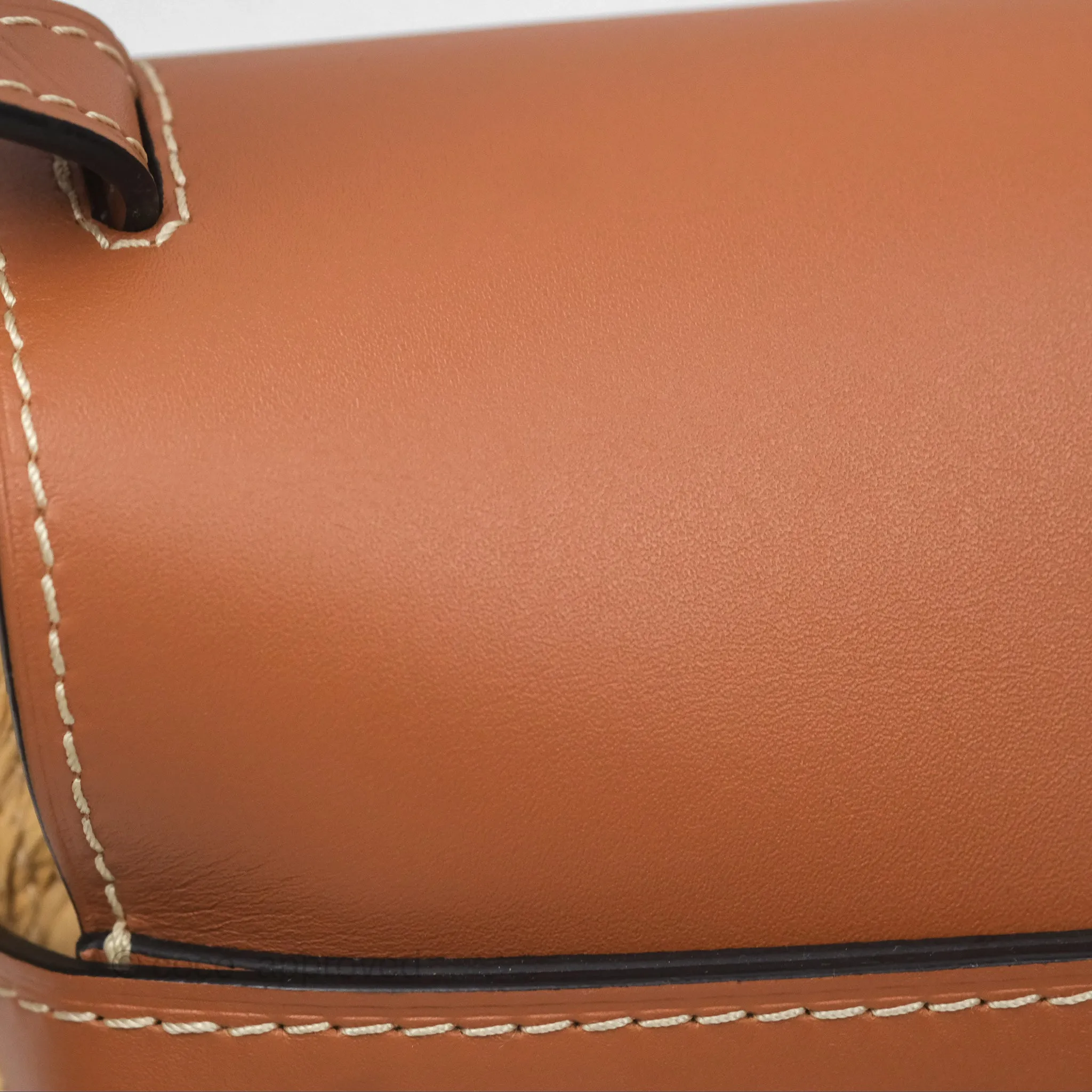 Loewe Small Raffia Gate Bag Smooth Calfskin in Tan