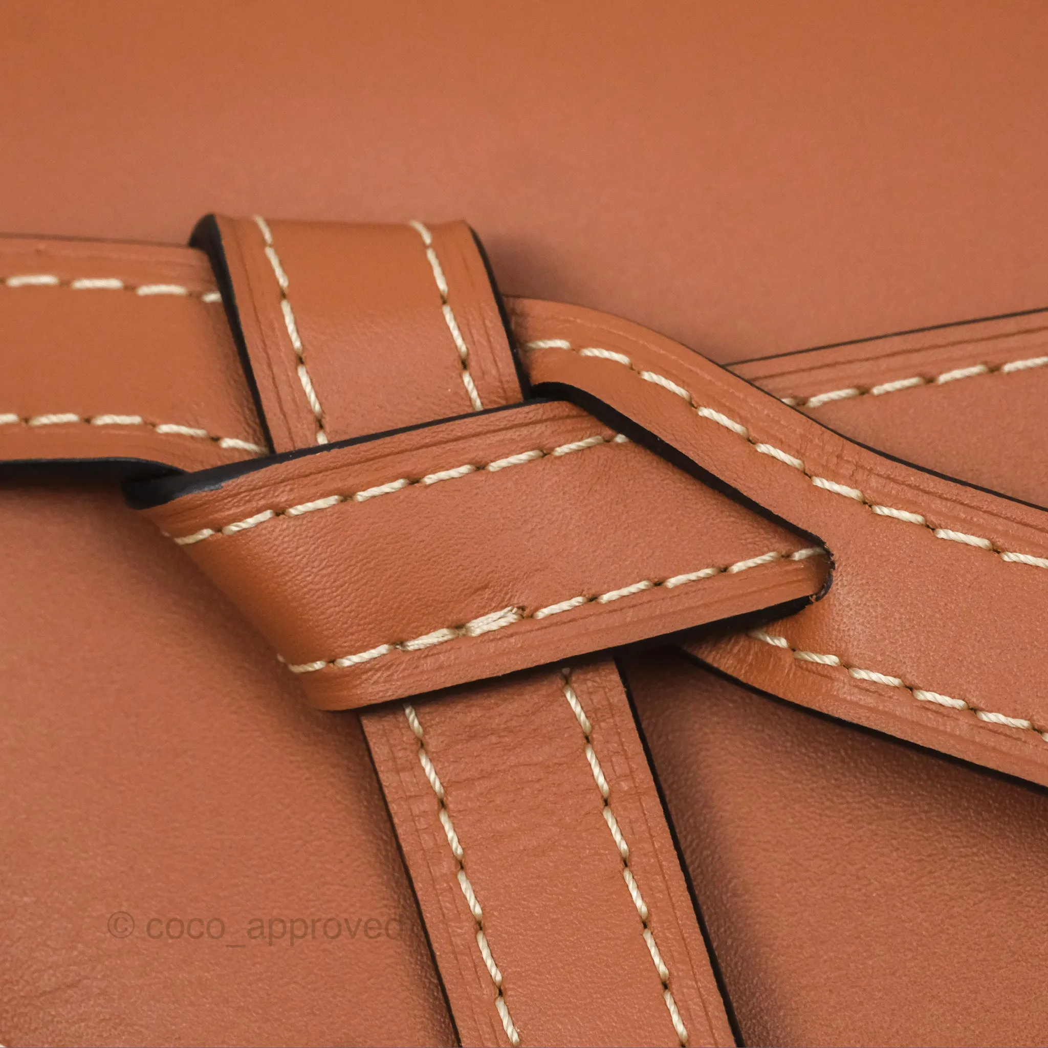 Loewe Small Raffia Gate Bag Smooth Calfskin in Tan