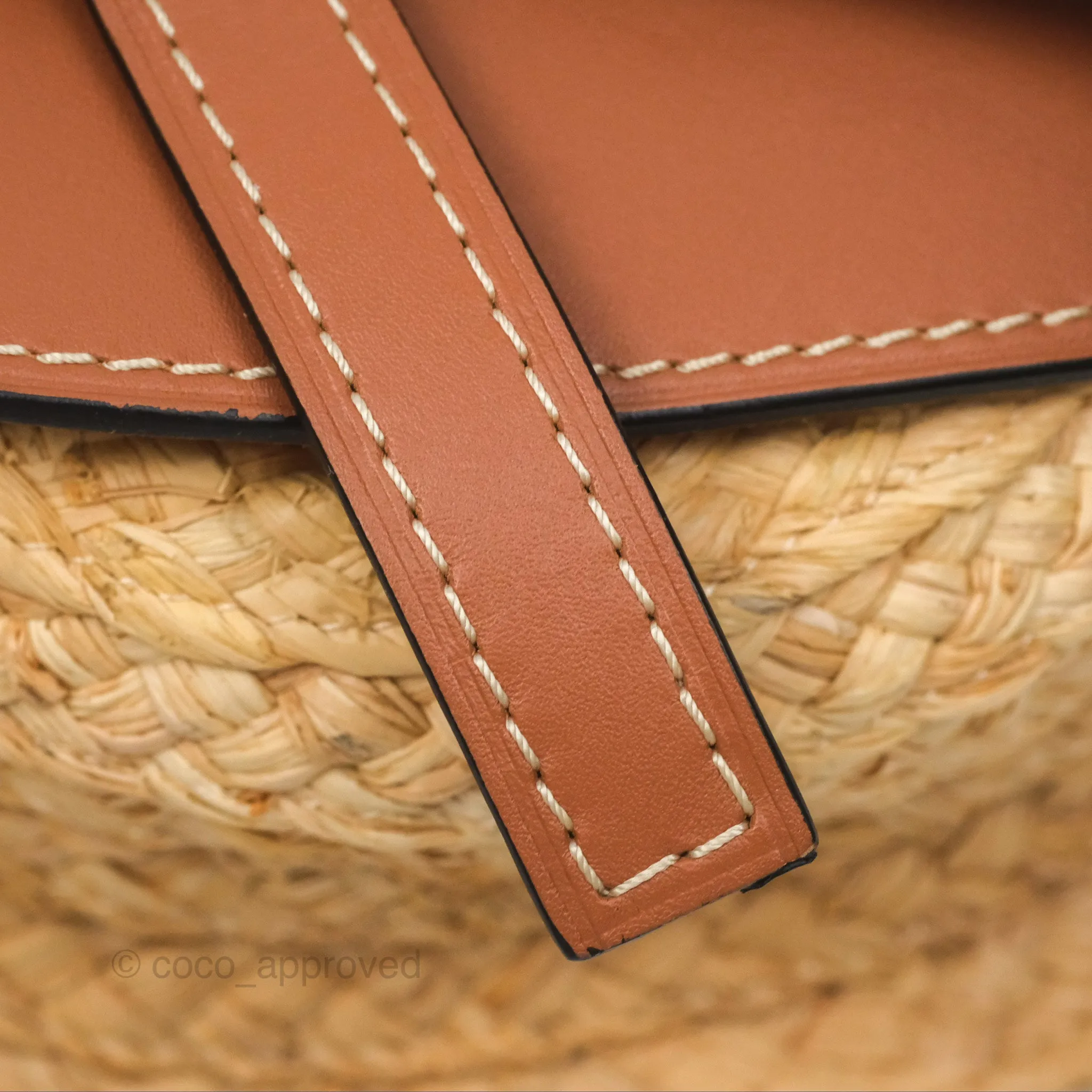 Loewe Small Raffia Gate Bag Smooth Calfskin in Tan