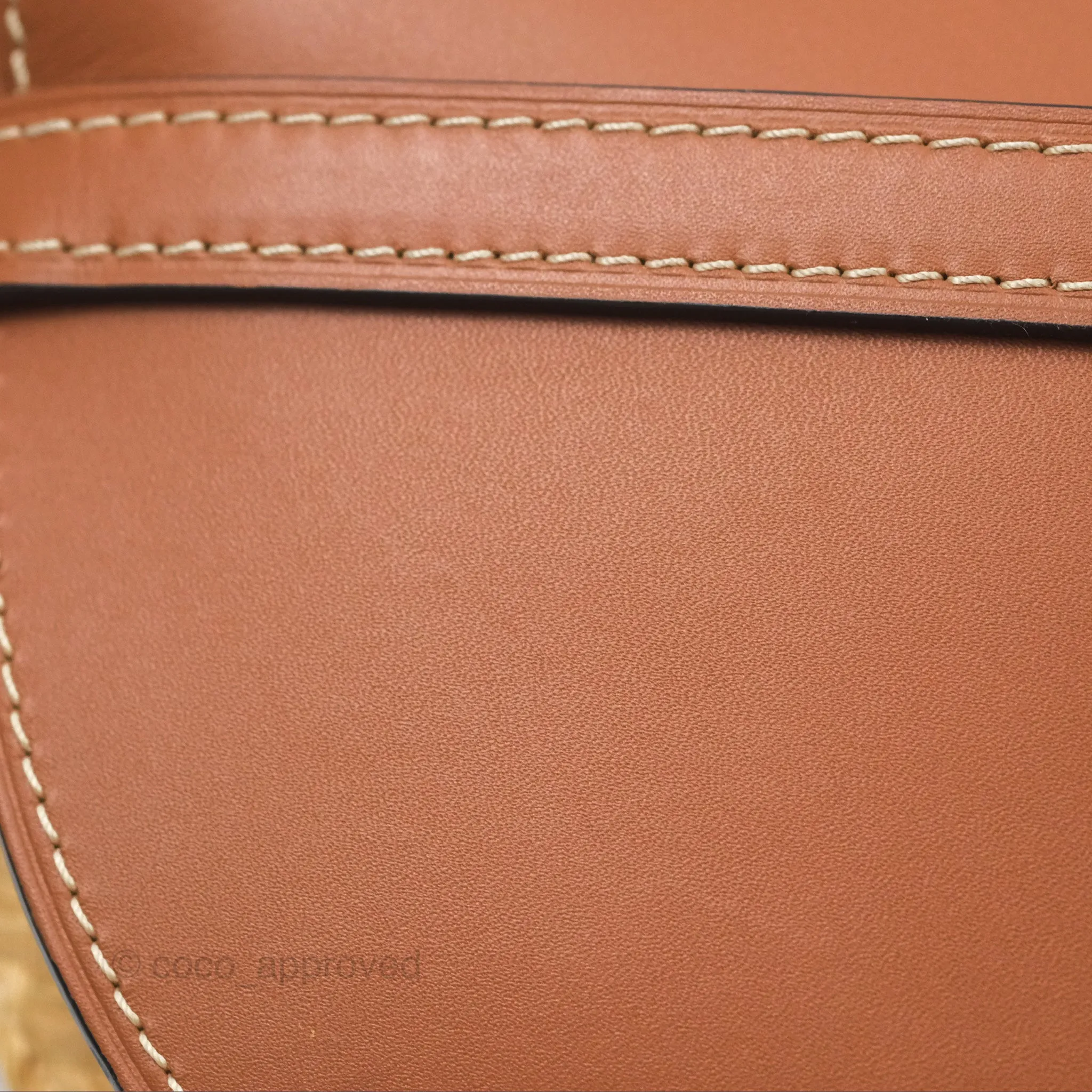 Loewe Small Raffia Gate Bag Smooth Calfskin in Tan
