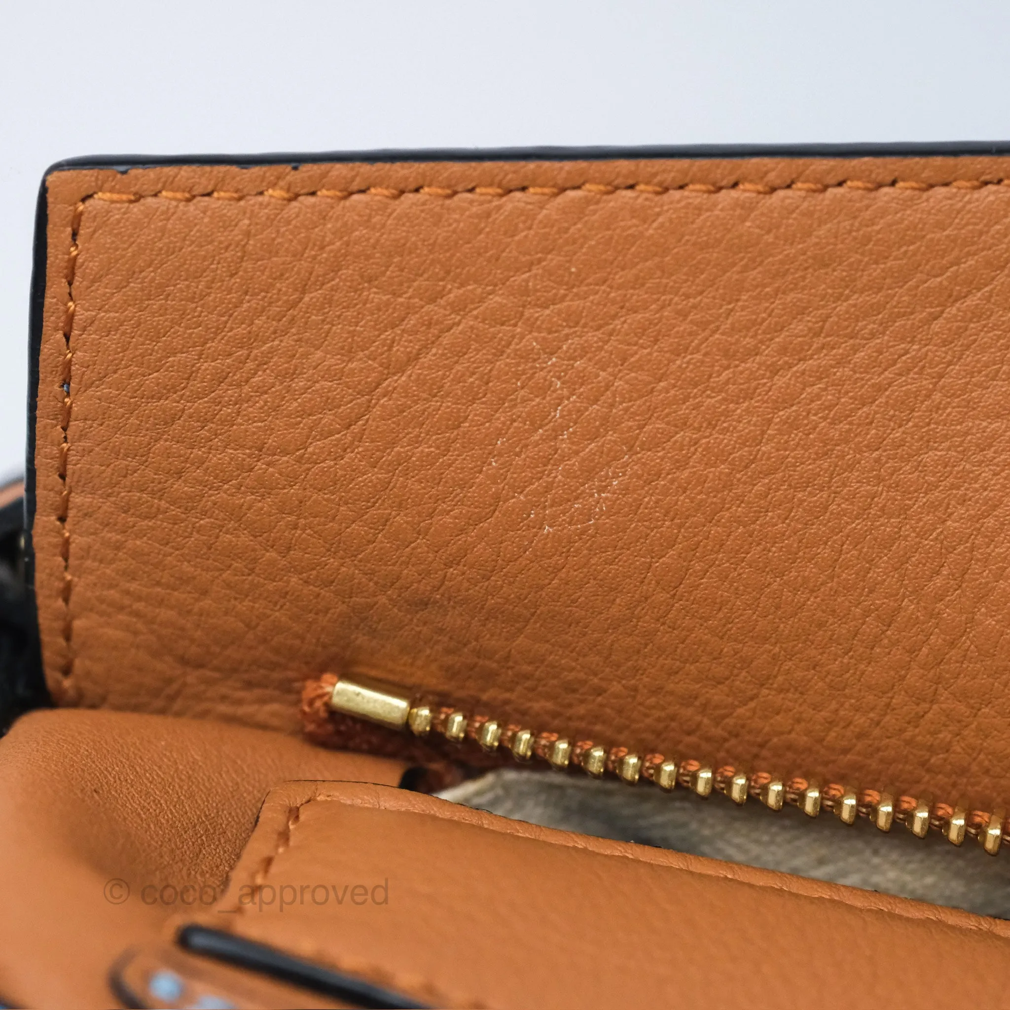 Loewe Small Rugby Puzzle Blue Tan Calfskin