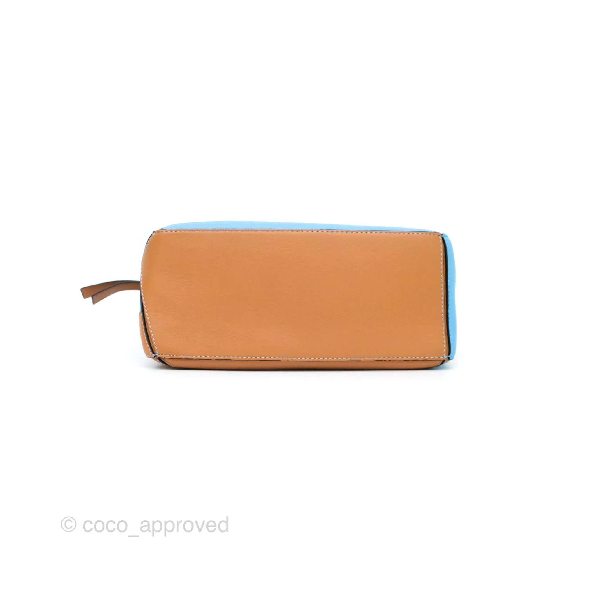 Loewe Small Rugby Puzzle Blue Tan Calfskin