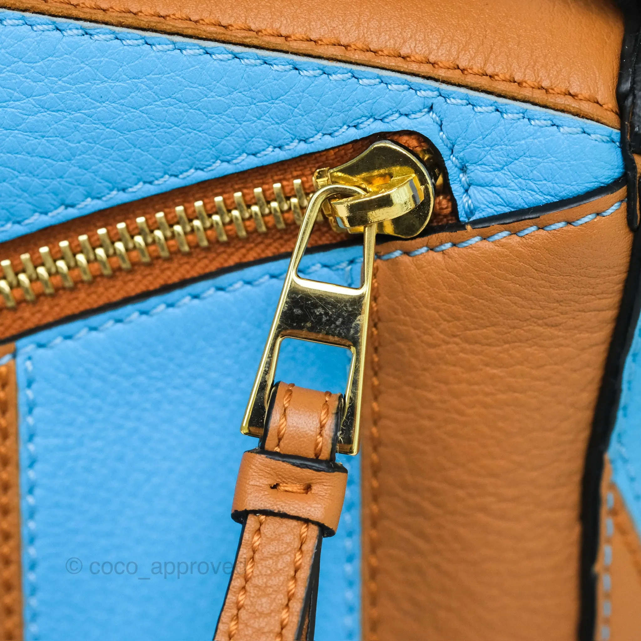 Loewe Small Rugby Puzzle Blue Tan Calfskin