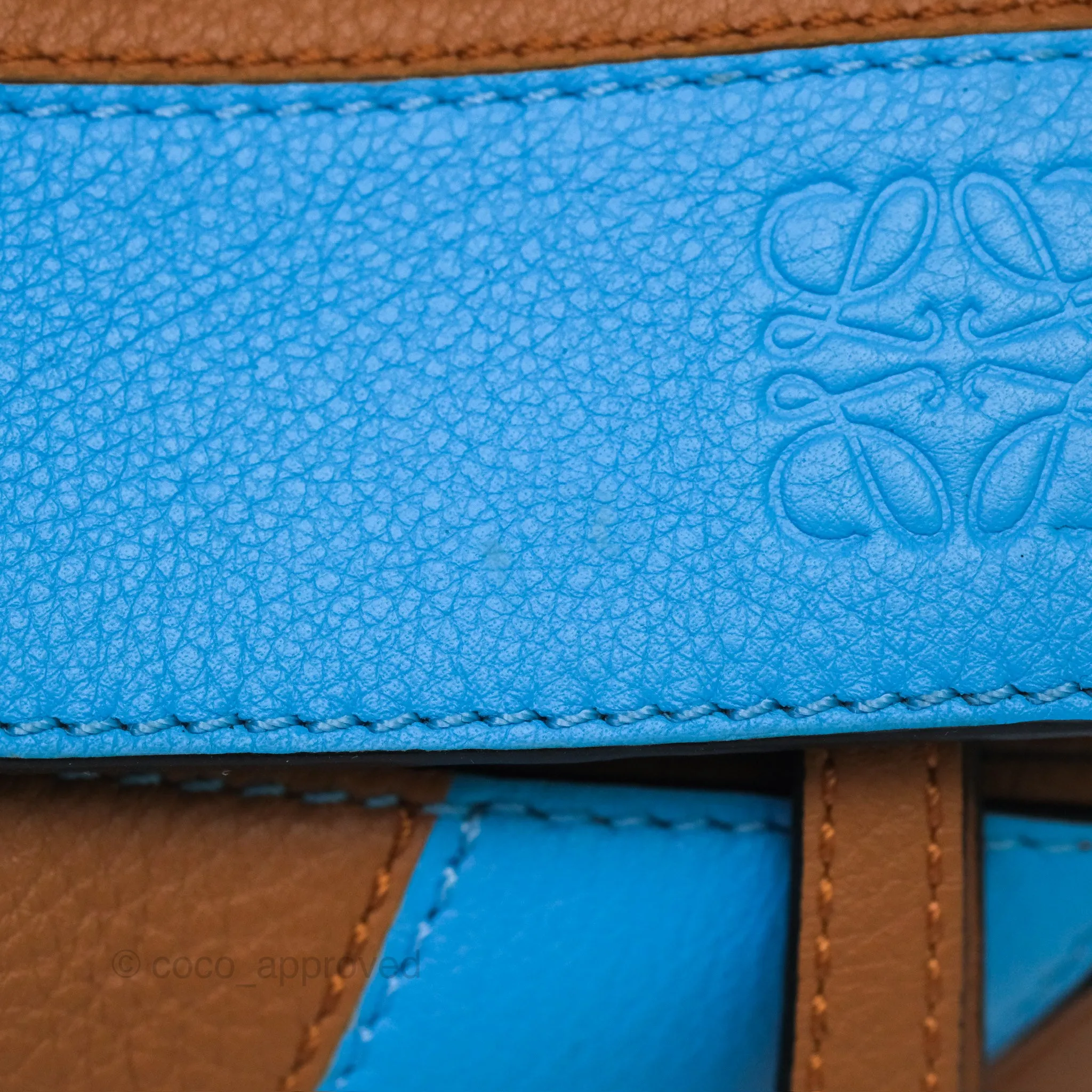 Loewe Small Rugby Puzzle Blue Tan Calfskin