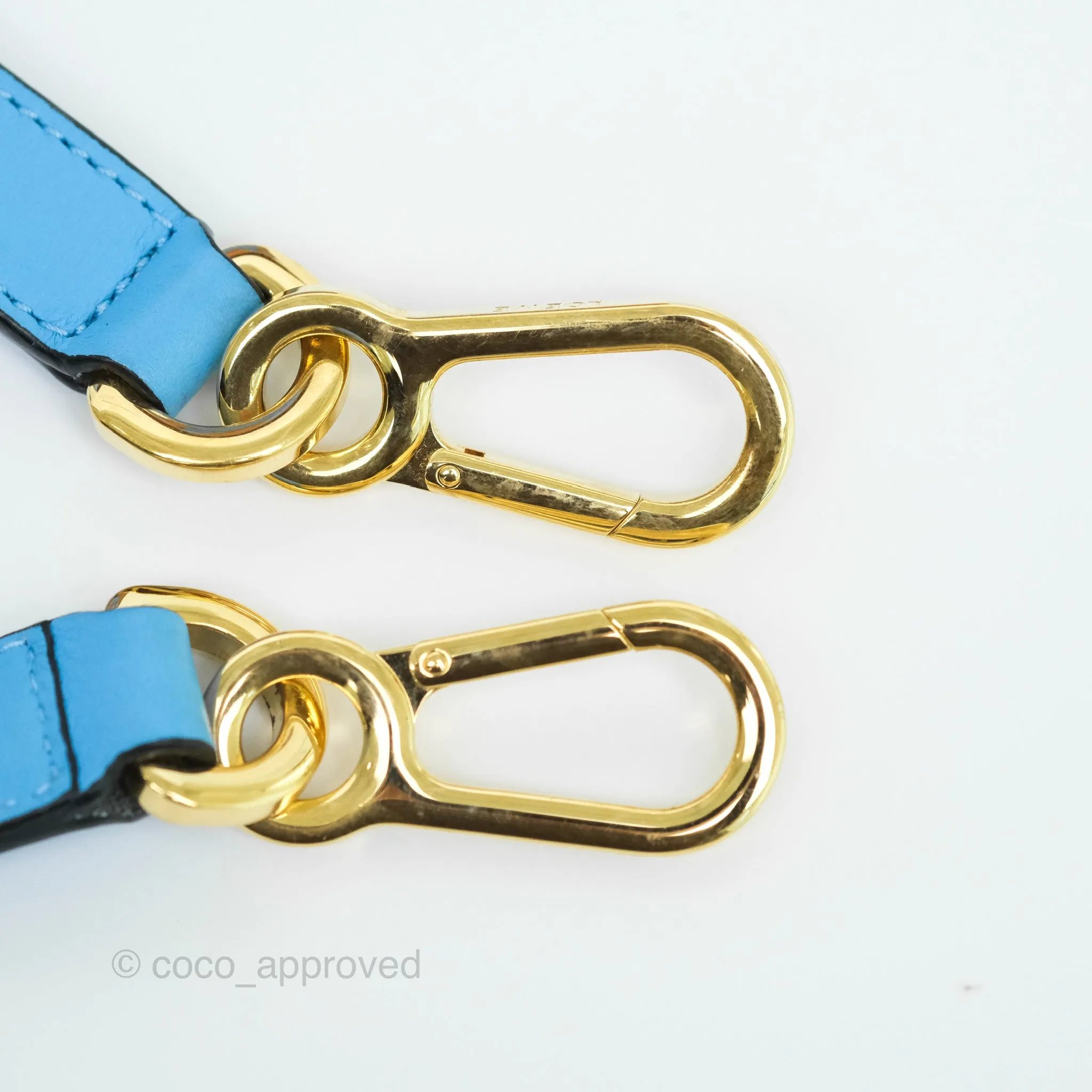 Loewe Small Rugby Puzzle Blue Tan Calfskin